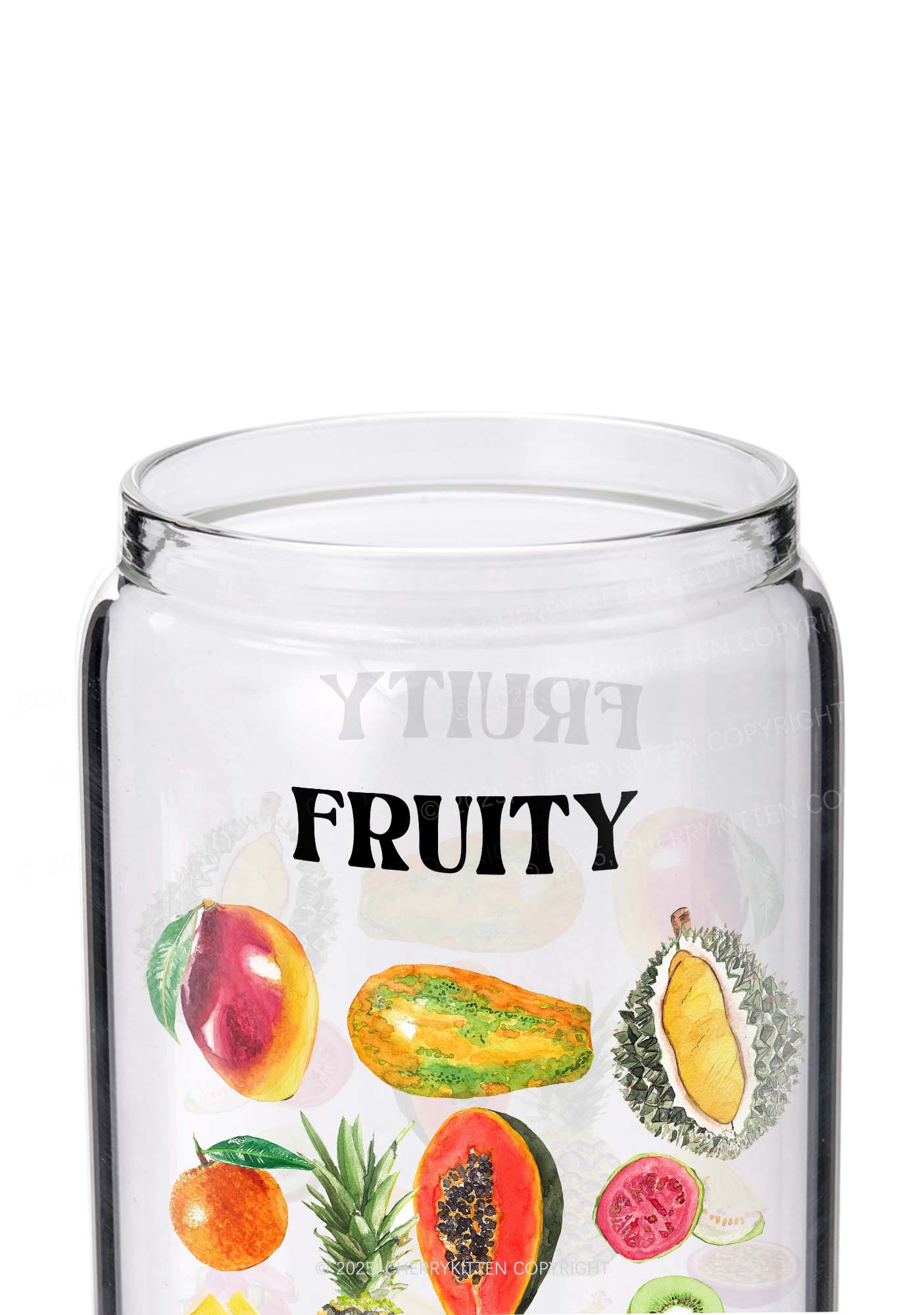 Fruity Y2K Printed Glass Cup Cherrykitten - Image 2
