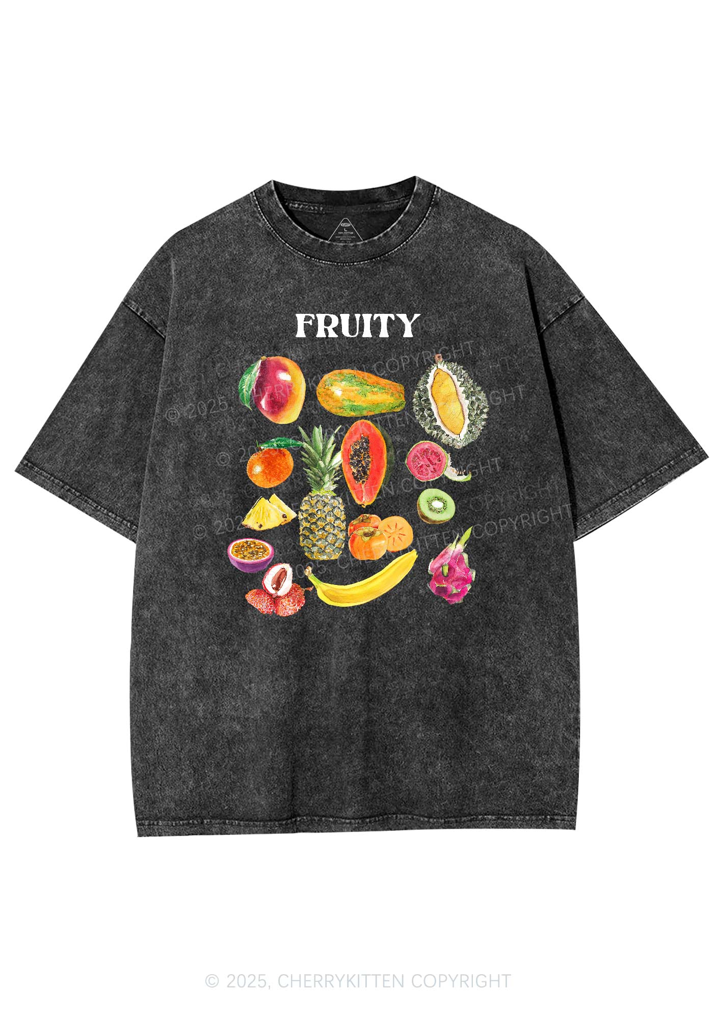 Fruity Y2K Shirts Washed Tee Cherrykitten - Image 3