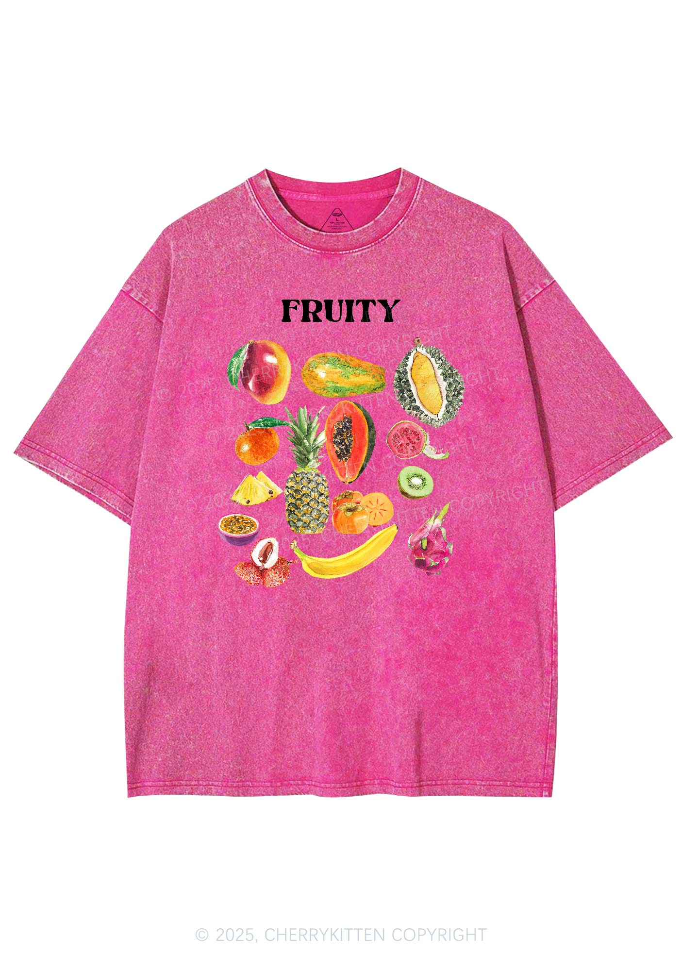 Fruity Y2K Shirts Washed Tee Cherrykitten - Image 4