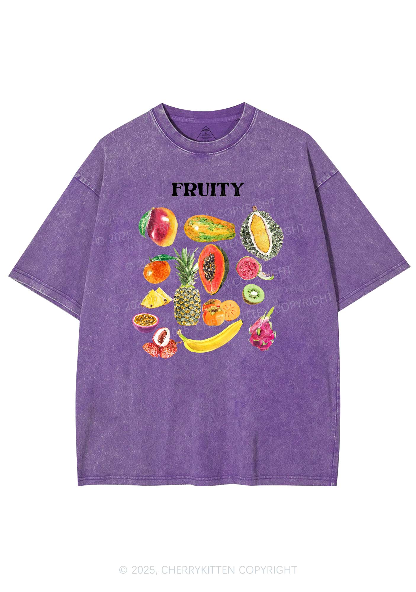 Fruity Y2K Shirts Washed Tee Cherrykitten - Image 5