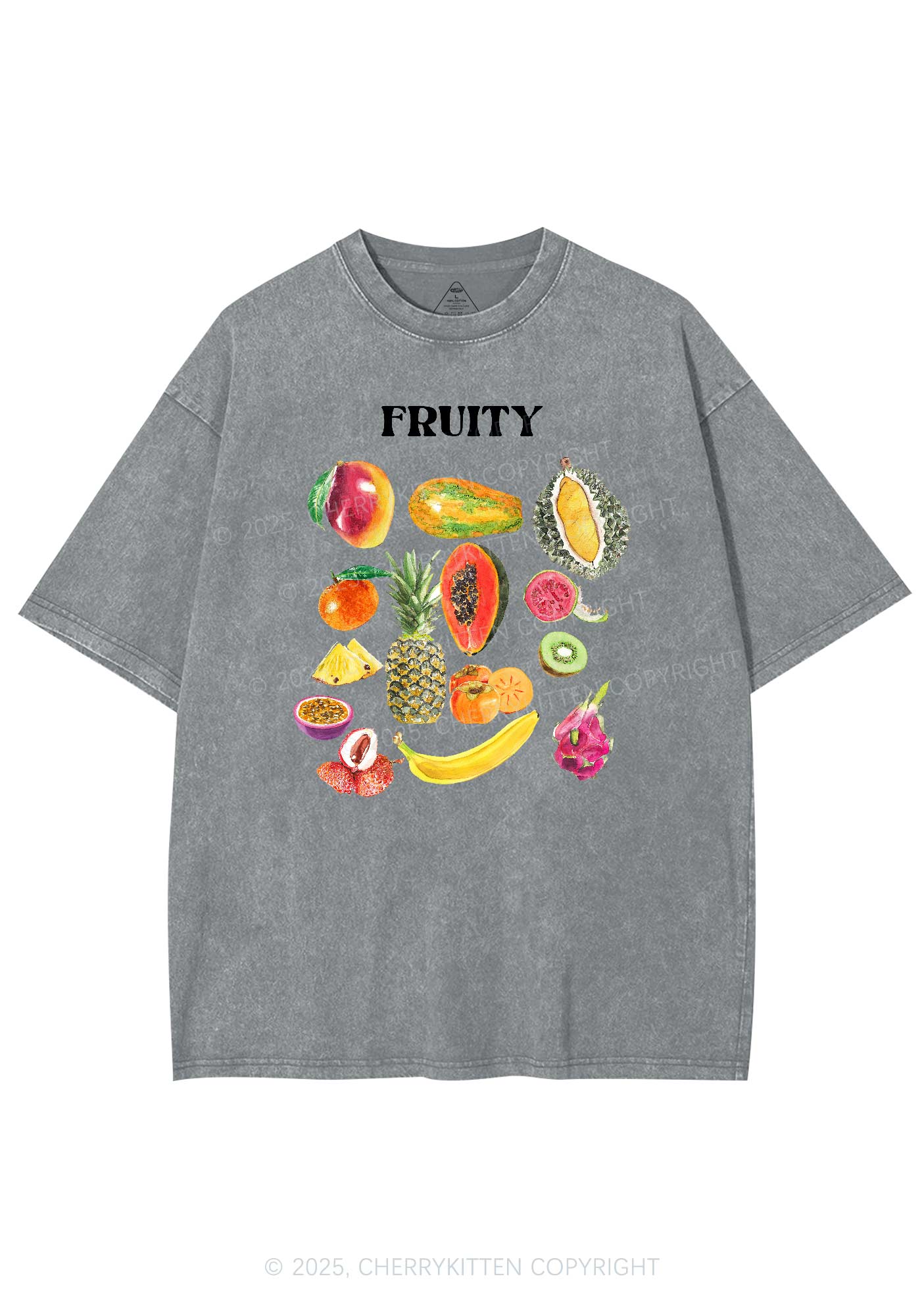 Fruity Y2K Shirts Washed Tee Cherrykitten - Image 6