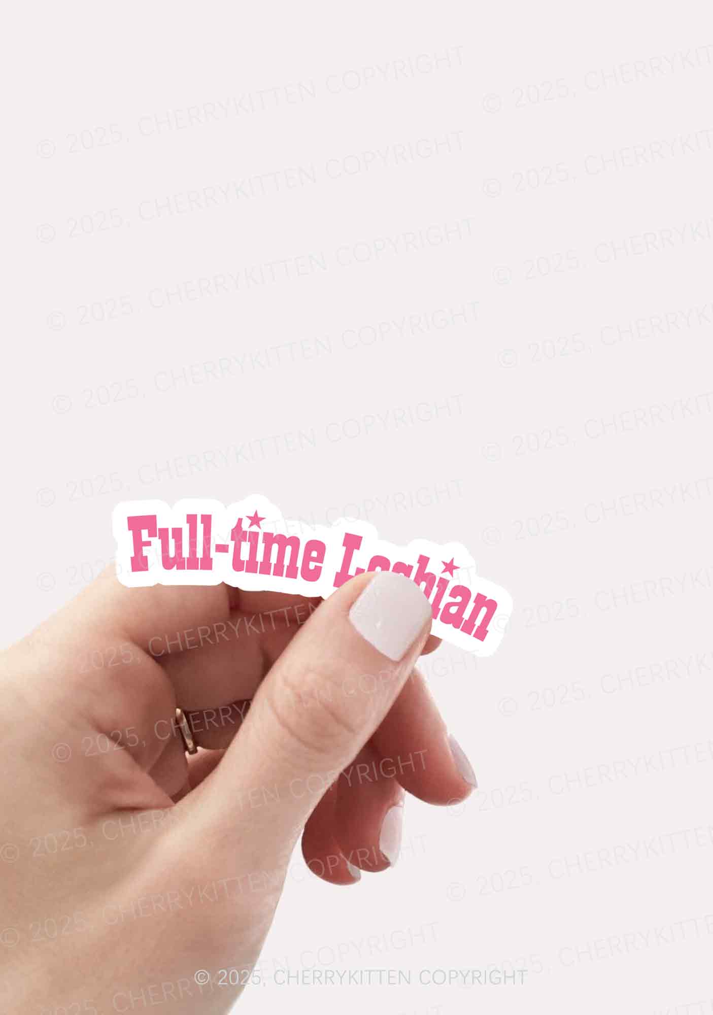 Full Time Lesbian Pride 1Pc Y2K Sticker Cherrykitten - Image 2