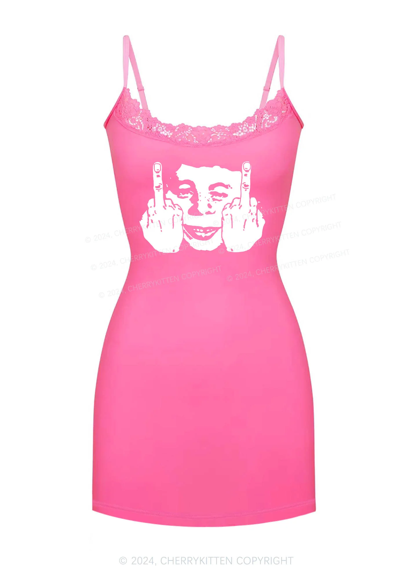 Funny Face Y2K Lace Slip Dress Cherrykitten - Image 3