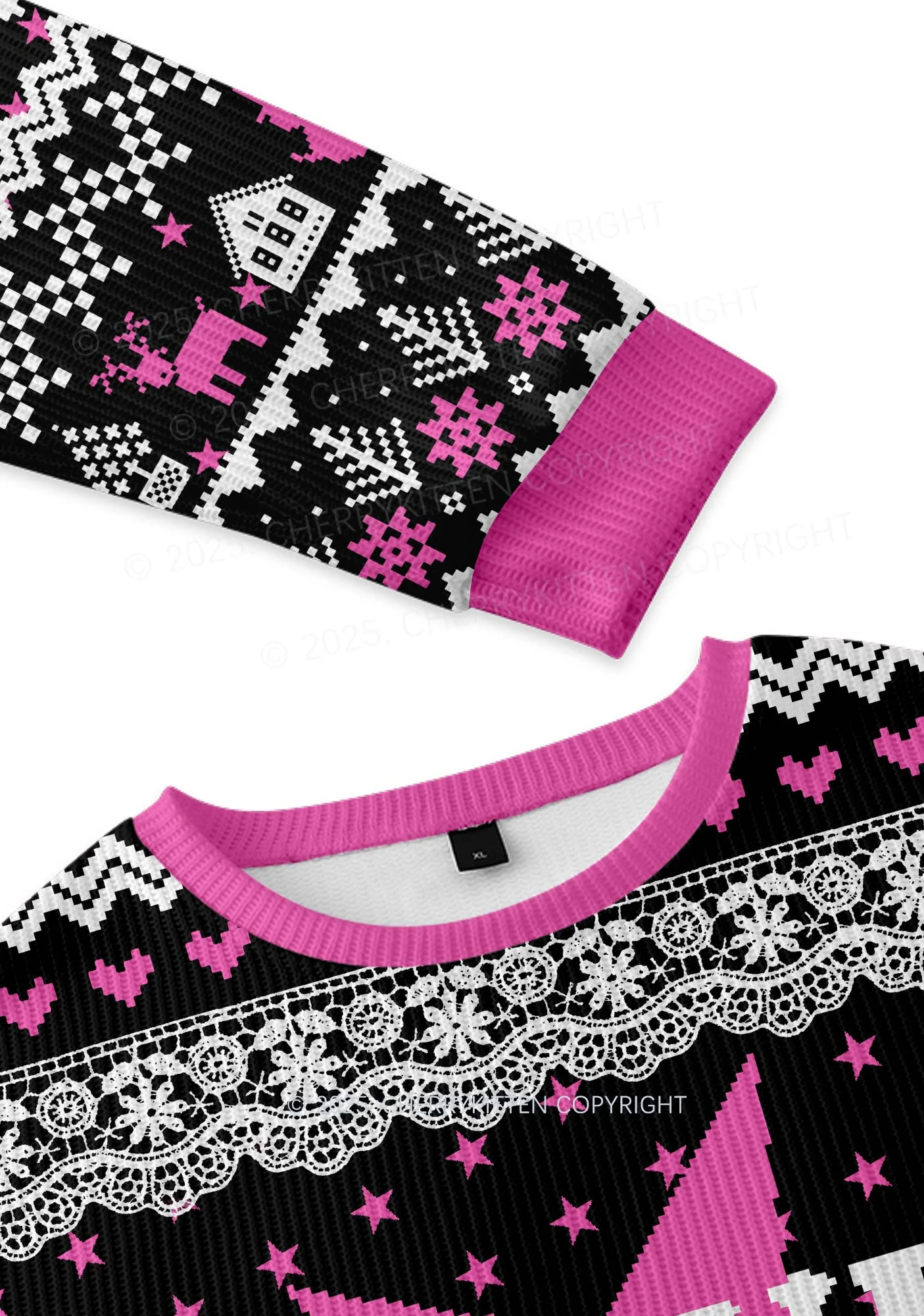 Future Mxxf Y2K Christmas Knit Sweatshirt Cherrykitten - Image 3