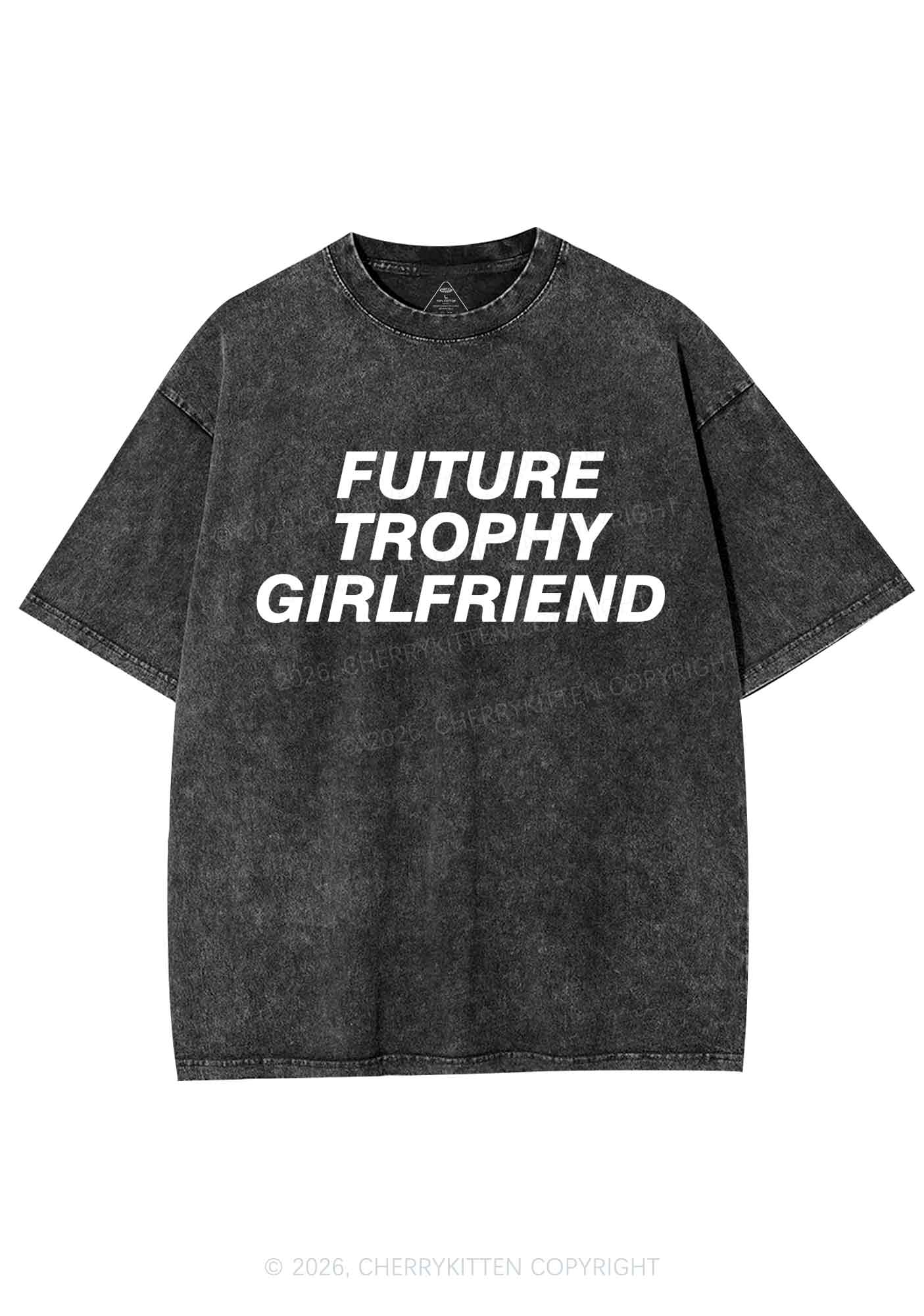Future Trophy Girlfriend Y2K Shirts Washed Tee Cherrykitten - Image 3