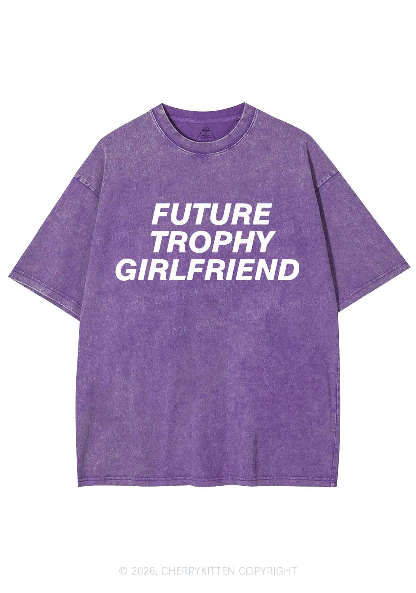 Future Trophy Girlfriend Y2K Shirts Washed Tee Cherrykitten - Image 4