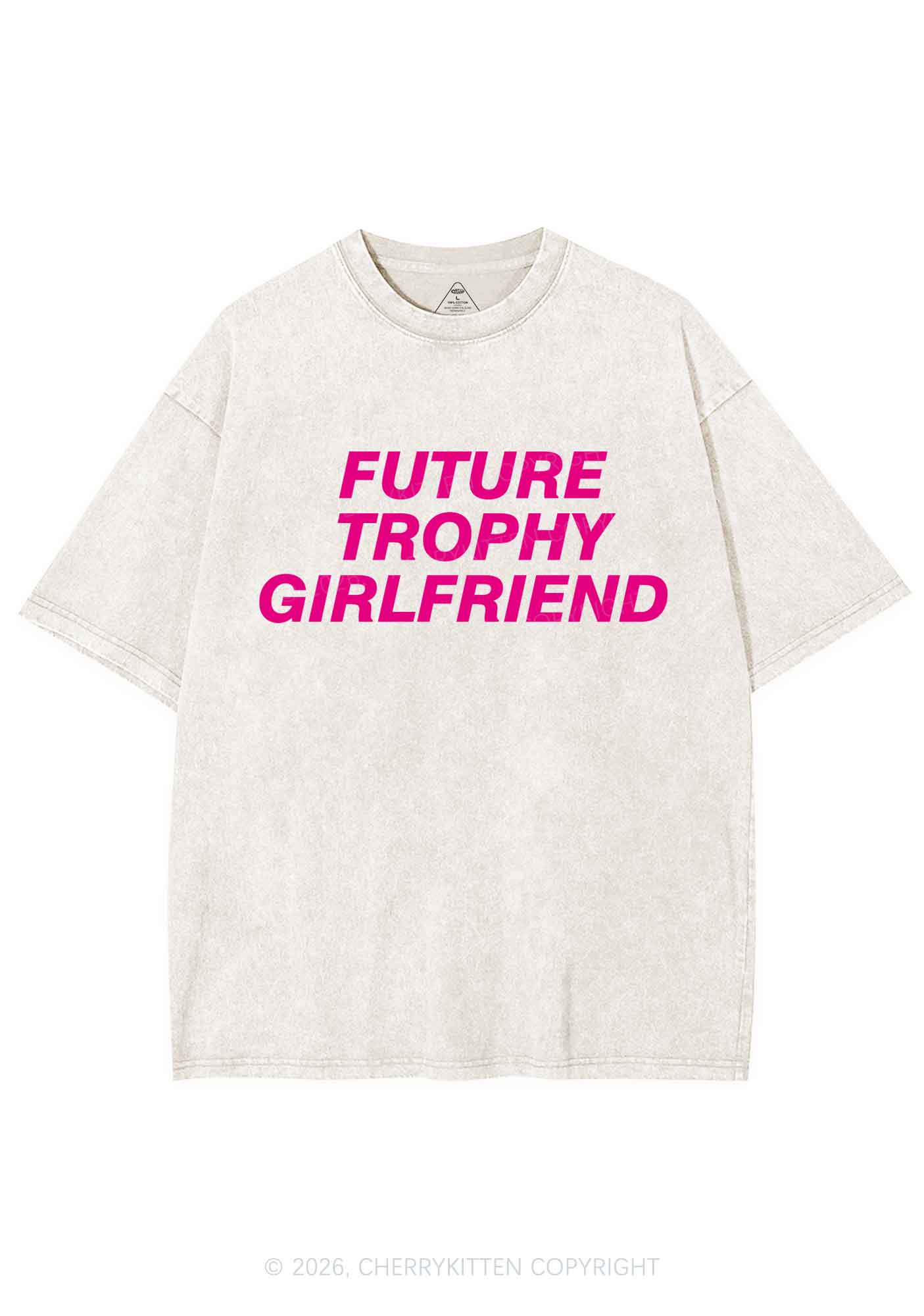 Future Trophy Girlfriend Y2K Shirts Washed Tee Cherrykitten - Image 5