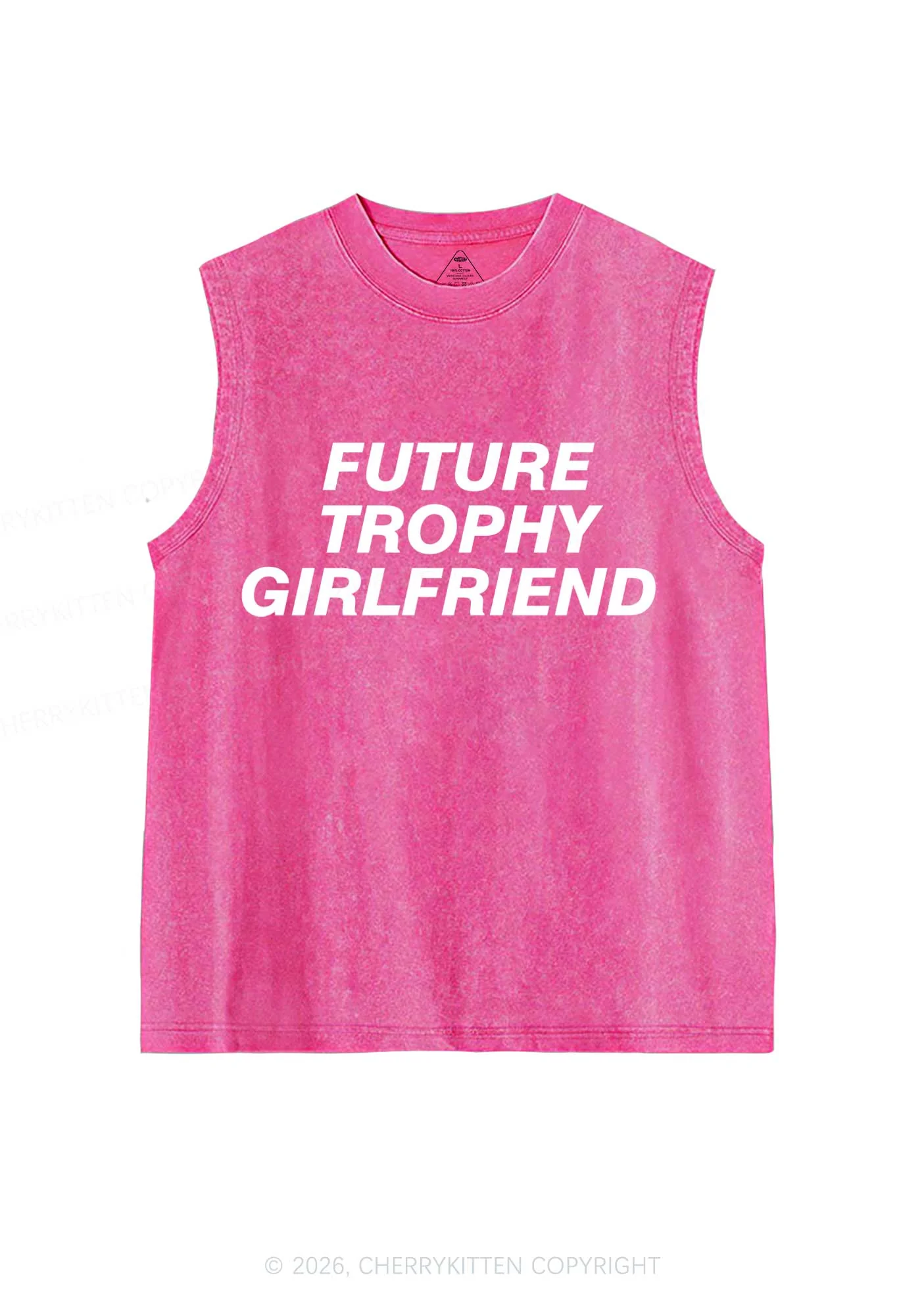 Future Trophy Girlfriend Y2K Washed Muscle Tank Cherrykitten - Image 3