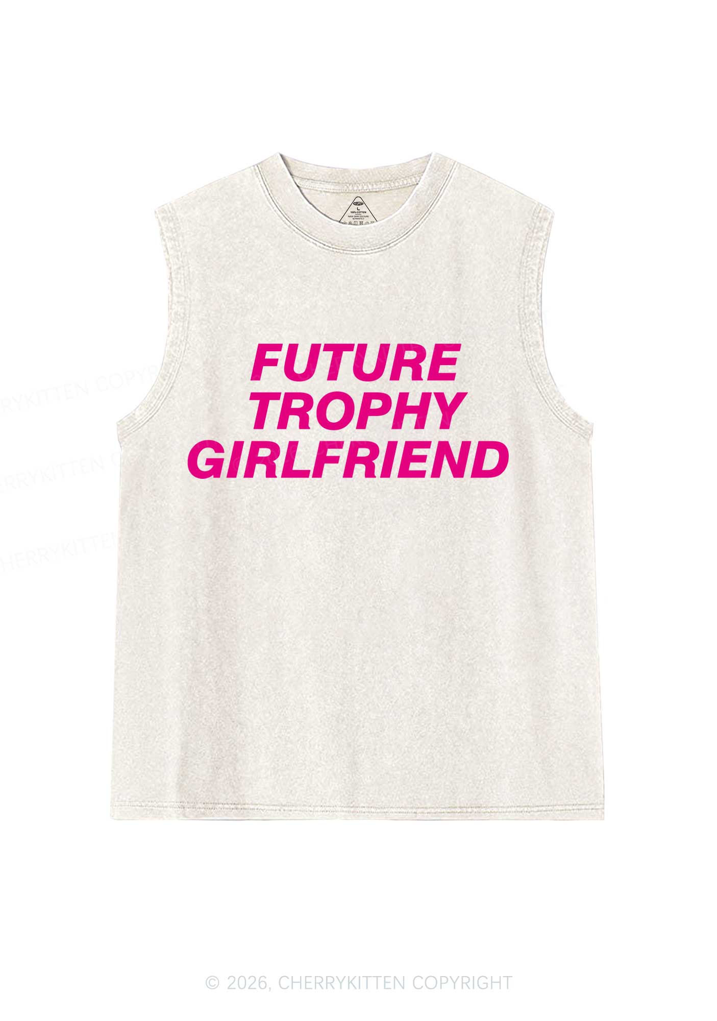 Future Trophy Girlfriend Y2K Washed Muscle Tank Cherrykitten - Image 4