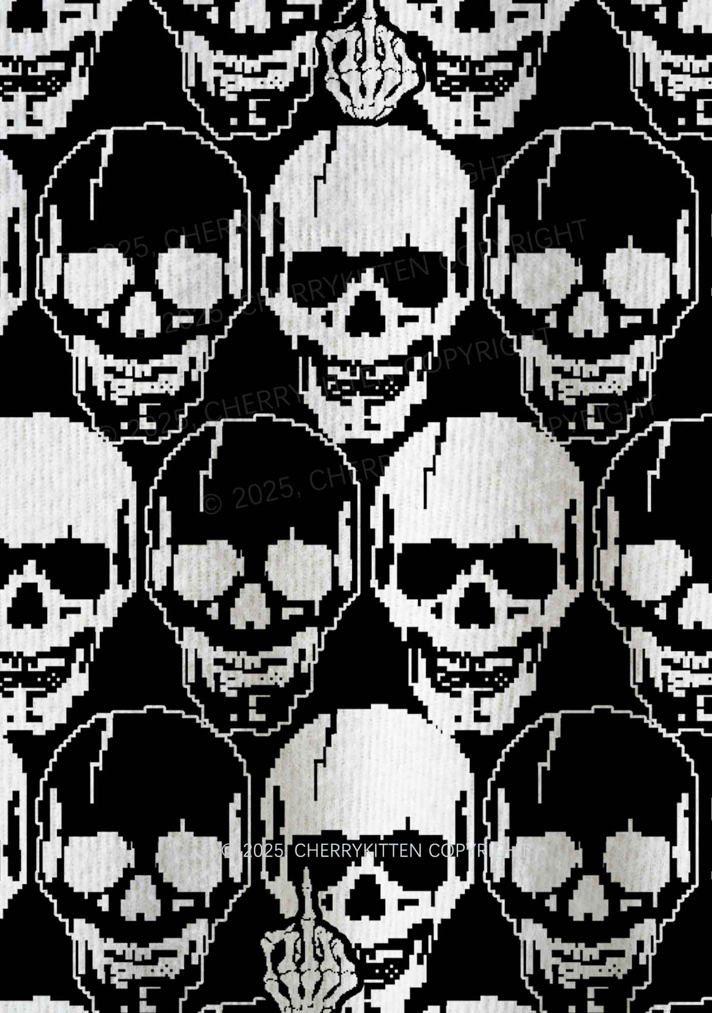 Fxck Skulls Y2K Christmas Knit Sweatshirt Cherrykitten - Image 5
