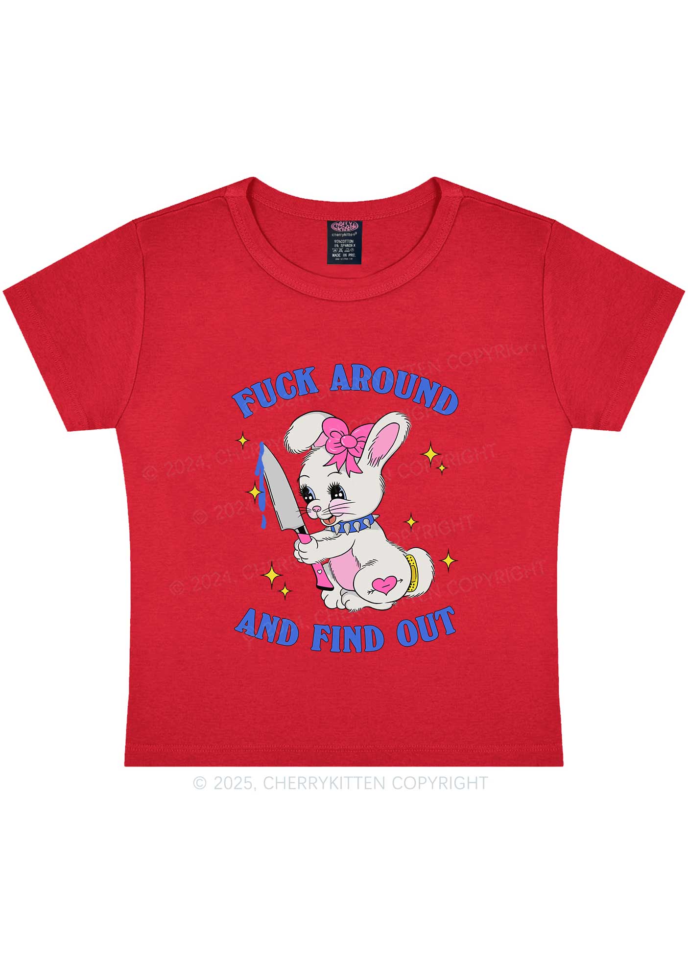 Fxxk Around Bunny Y2K Baby Tee Cherrykitten - Image 10