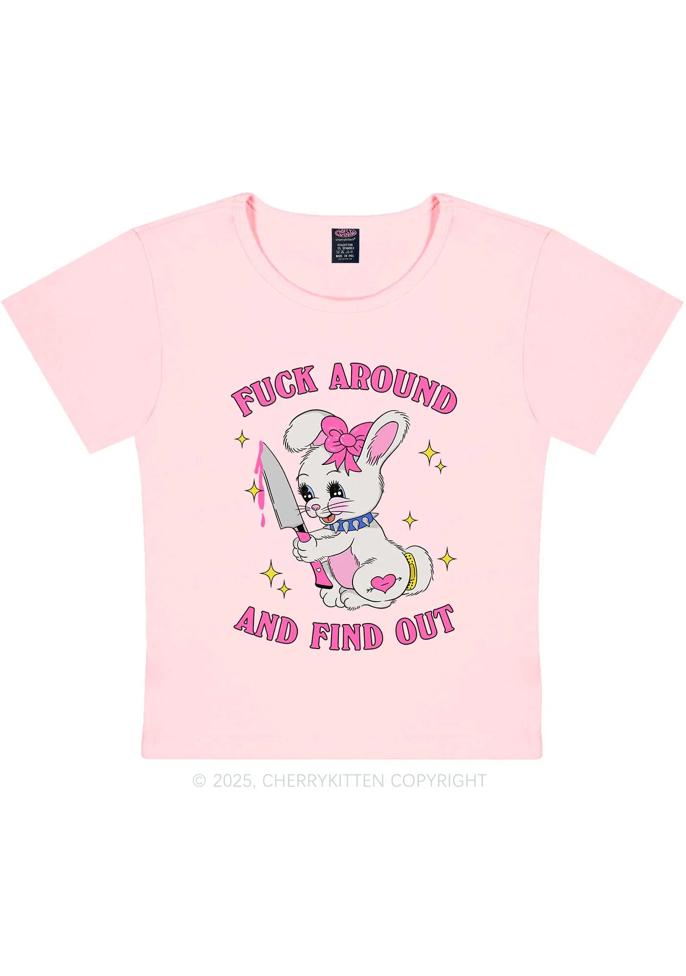 Fxxk Around Bunny Y2K Baby Tee Cherrykitten - Image 11