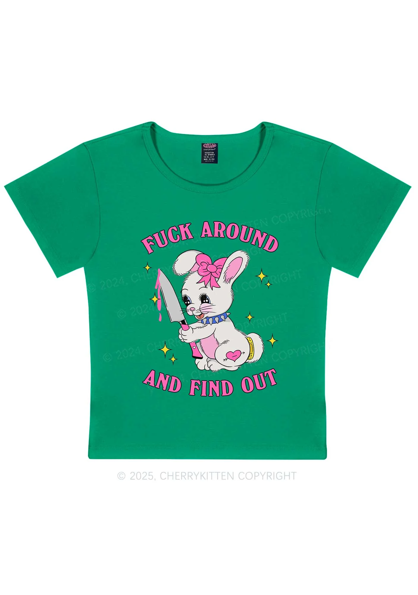 Fxxk Around Bunny Y2K Baby Tee Cherrykitten - Image 13