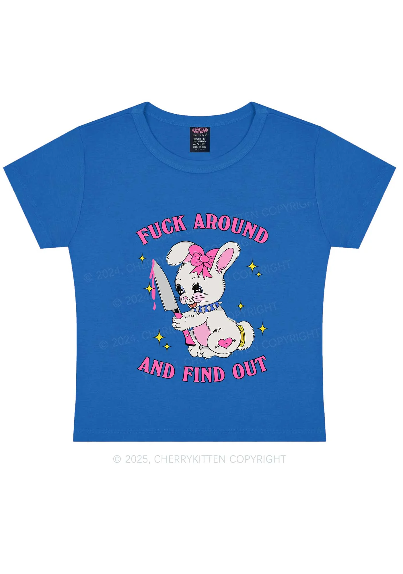 Fxxk Around Bunny Y2K Baby Tee Cherrykitten - Image 8