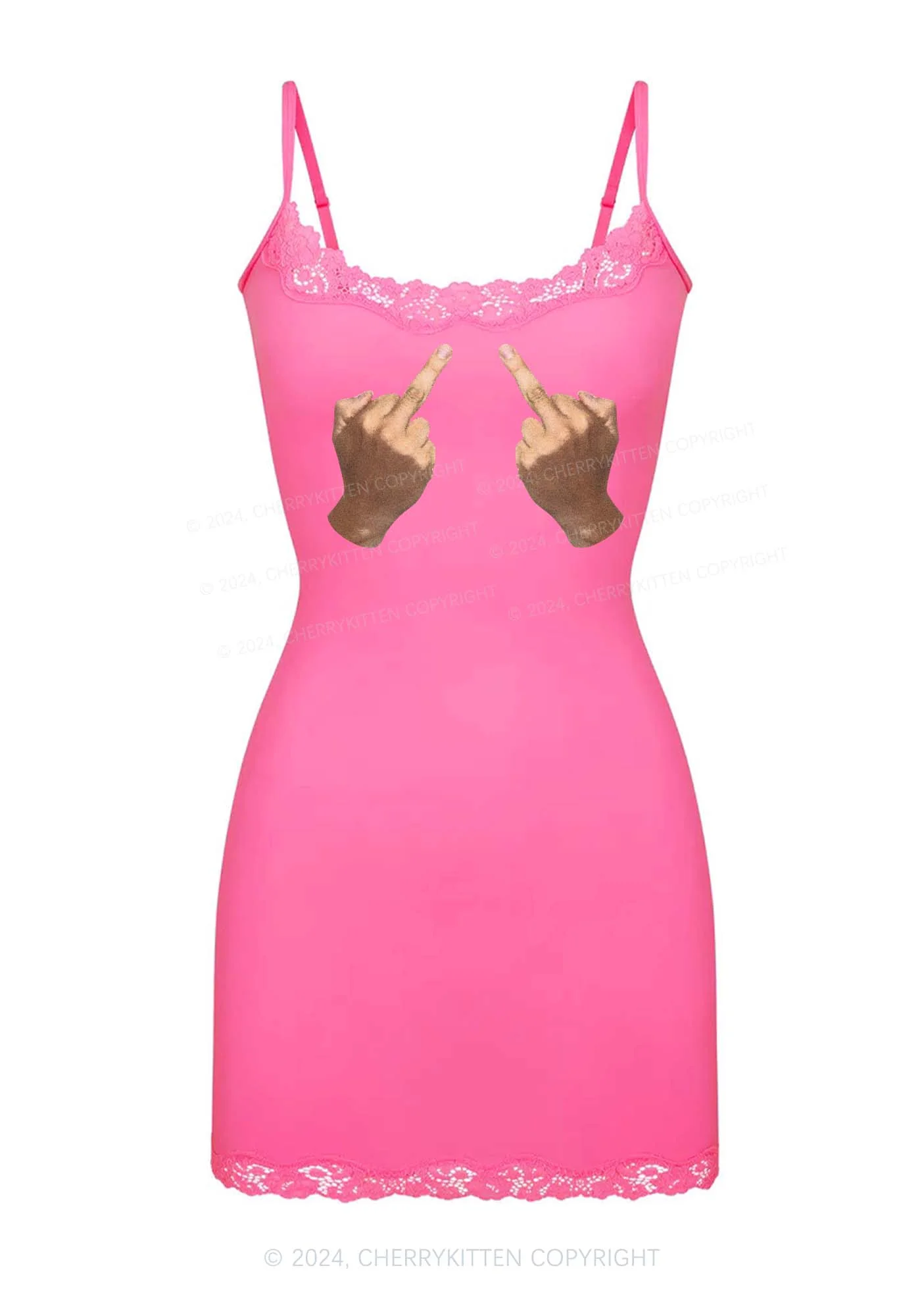 Fxxk Gesture Y2K Lace Slip Dress Cherrykitten - Image 3