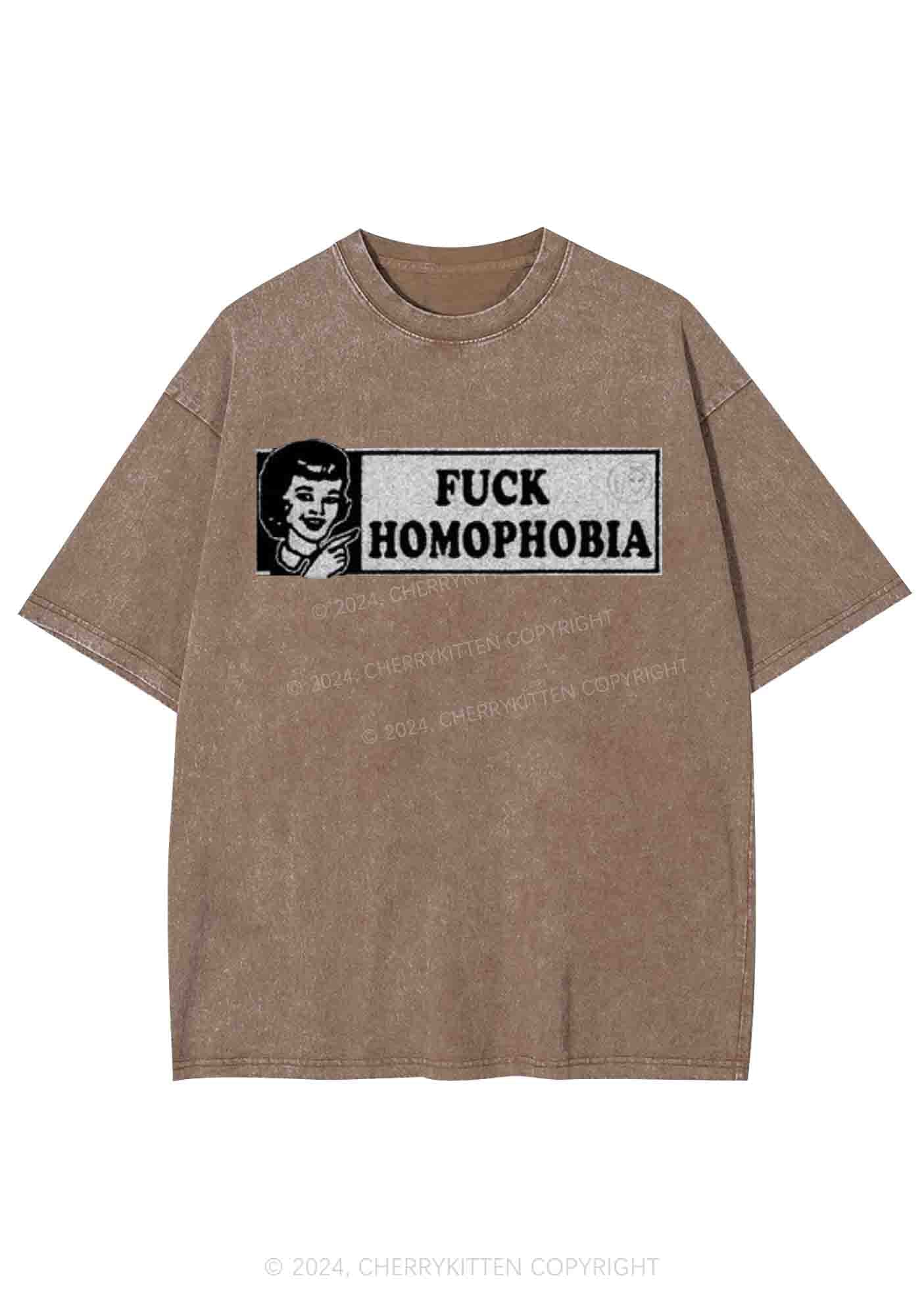 Fxxk Homophobia Y2K Washed Tee Cherrykitten - Image 7