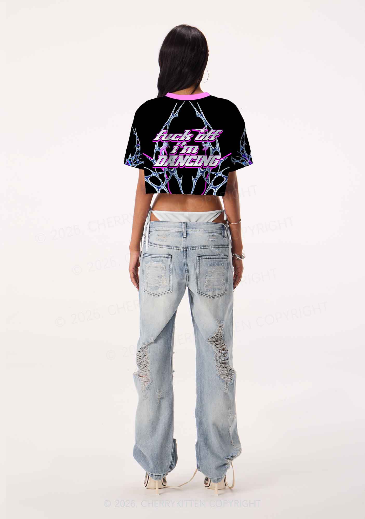 Fxxk Off Im Dancing Y2K Crop Sport Jersey Shirts Cherrykitten - Image 3