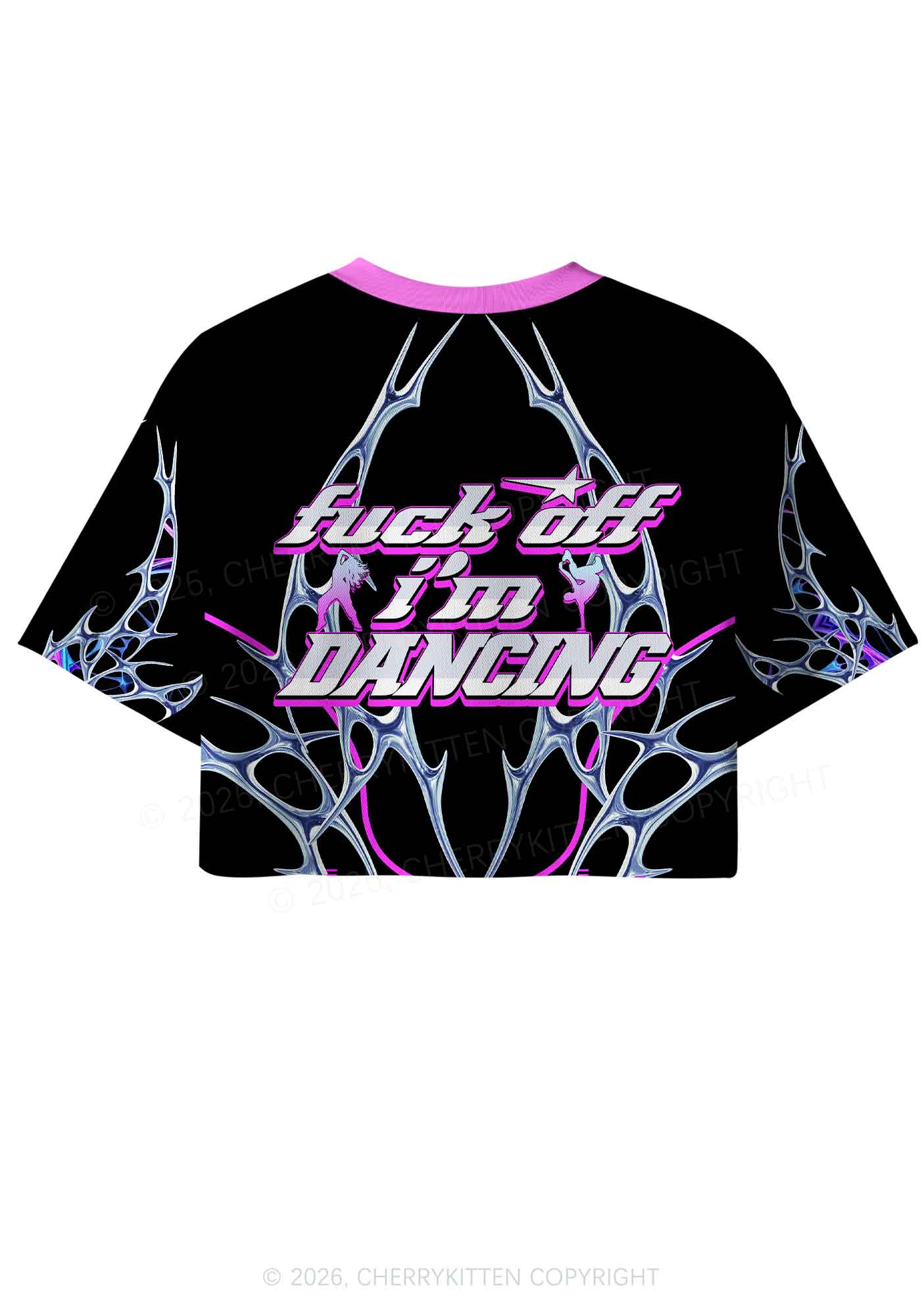 Fxxk Off Im Dancing Y2K Crop Sport Jersey Shirts Cherrykitten - Image 4