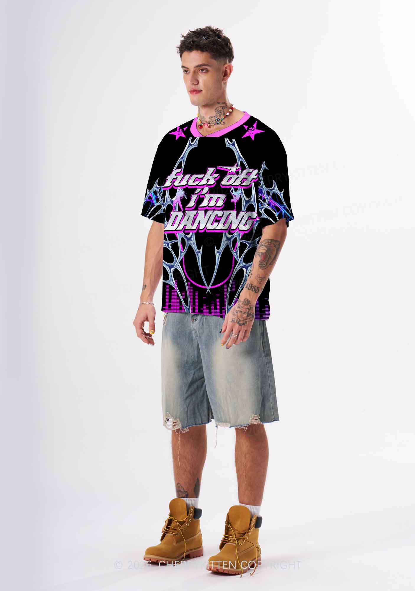 Fxxk Off Im Dancing Y2K Sport Jersey Shirts Cherrykitten - Image 2