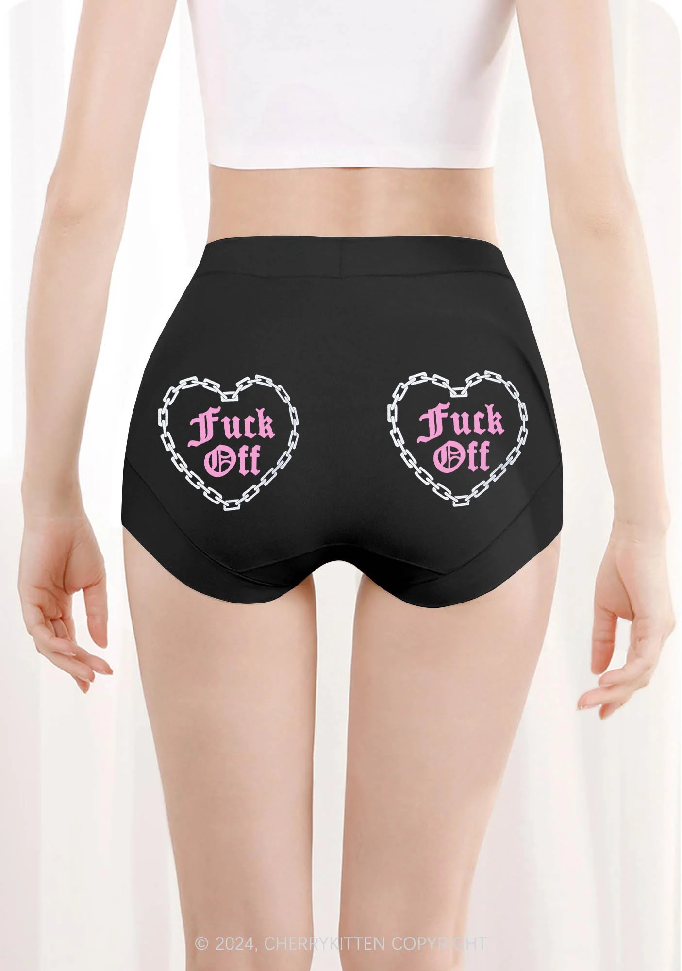 Fxxk Off Y2K Mid Rise Waist Boyshort Cherrykitten - Image 3