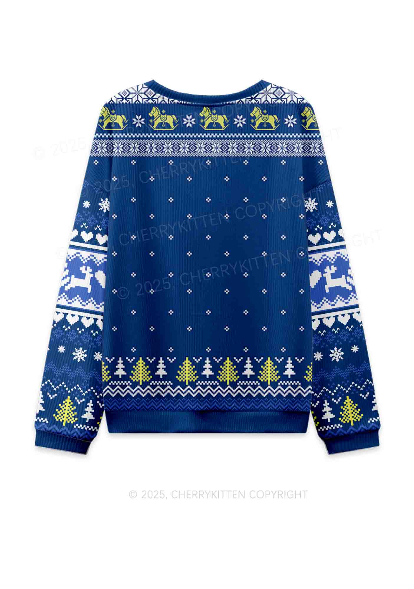 Fxxk The Police Bunny Y2K Christmas Knit Sweatshirt Cherrykitten - Image 2
