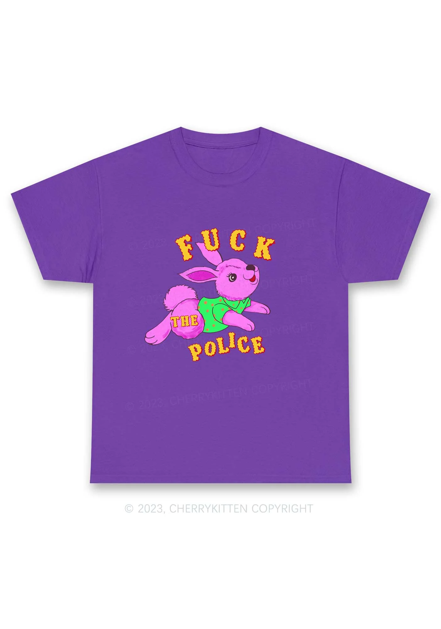 Fxxk The Police Bunny Y2K Chunky Shirt Cherrykitten - Image 3