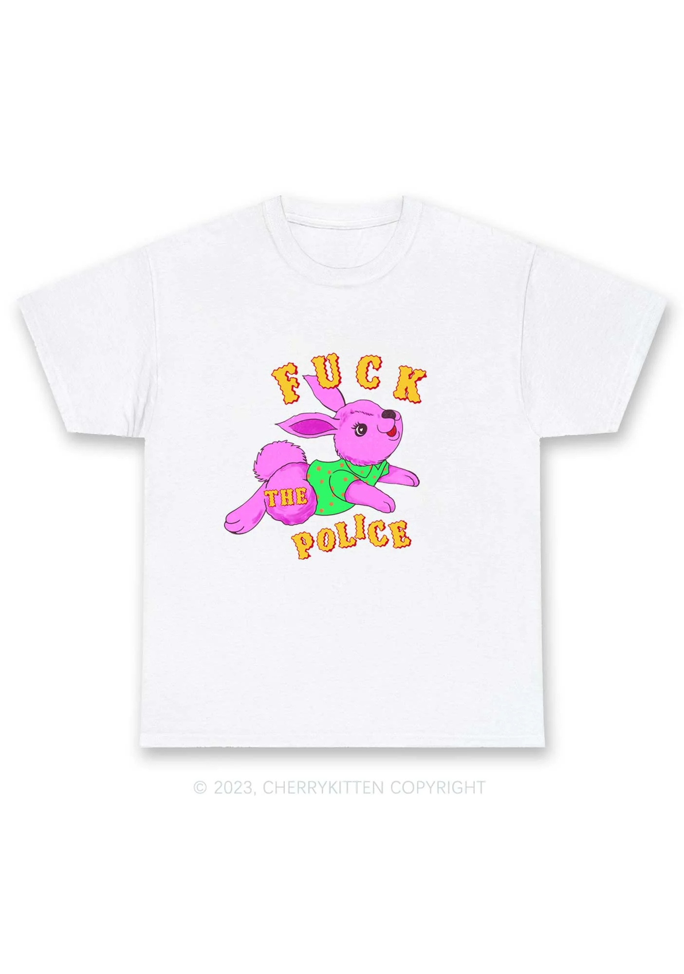 Fxxk The Police Bunny Y2K Chunky Shirt Cherrykitten - Image 4