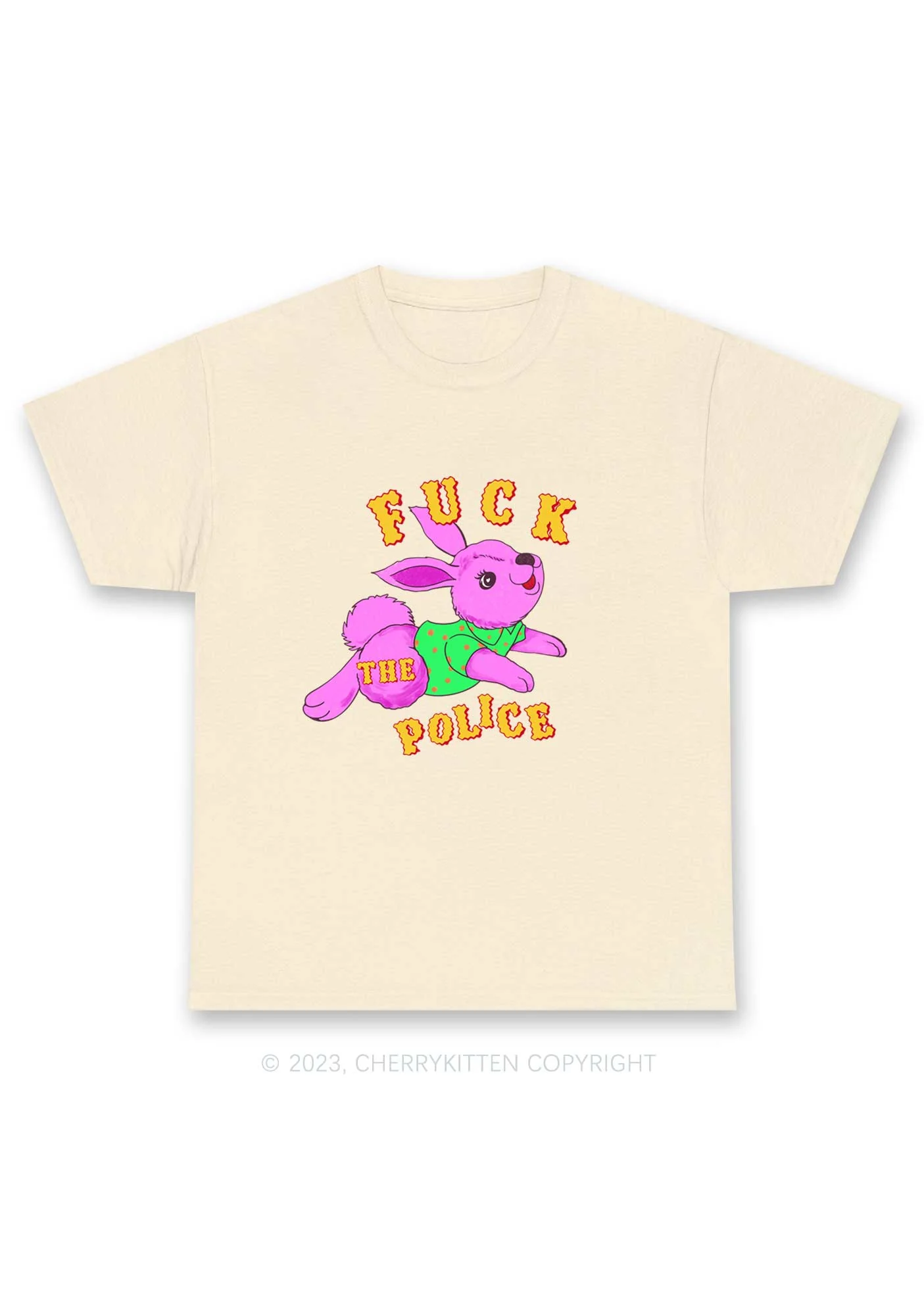 Fxxk The Police Bunny Y2K Chunky Shirt Cherrykitten - Image 5