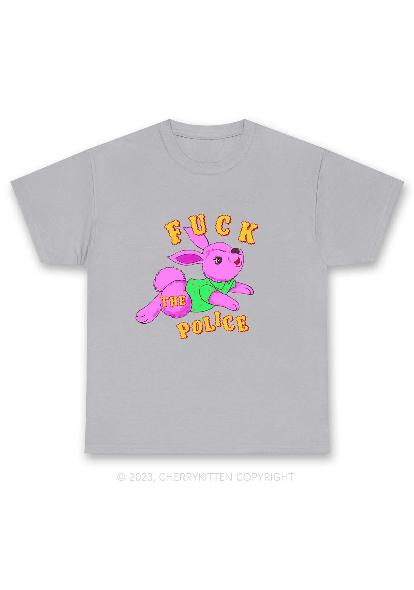 Fxxk The Police Bunny Y2K Chunky Shirt Cherrykitten - Image 7