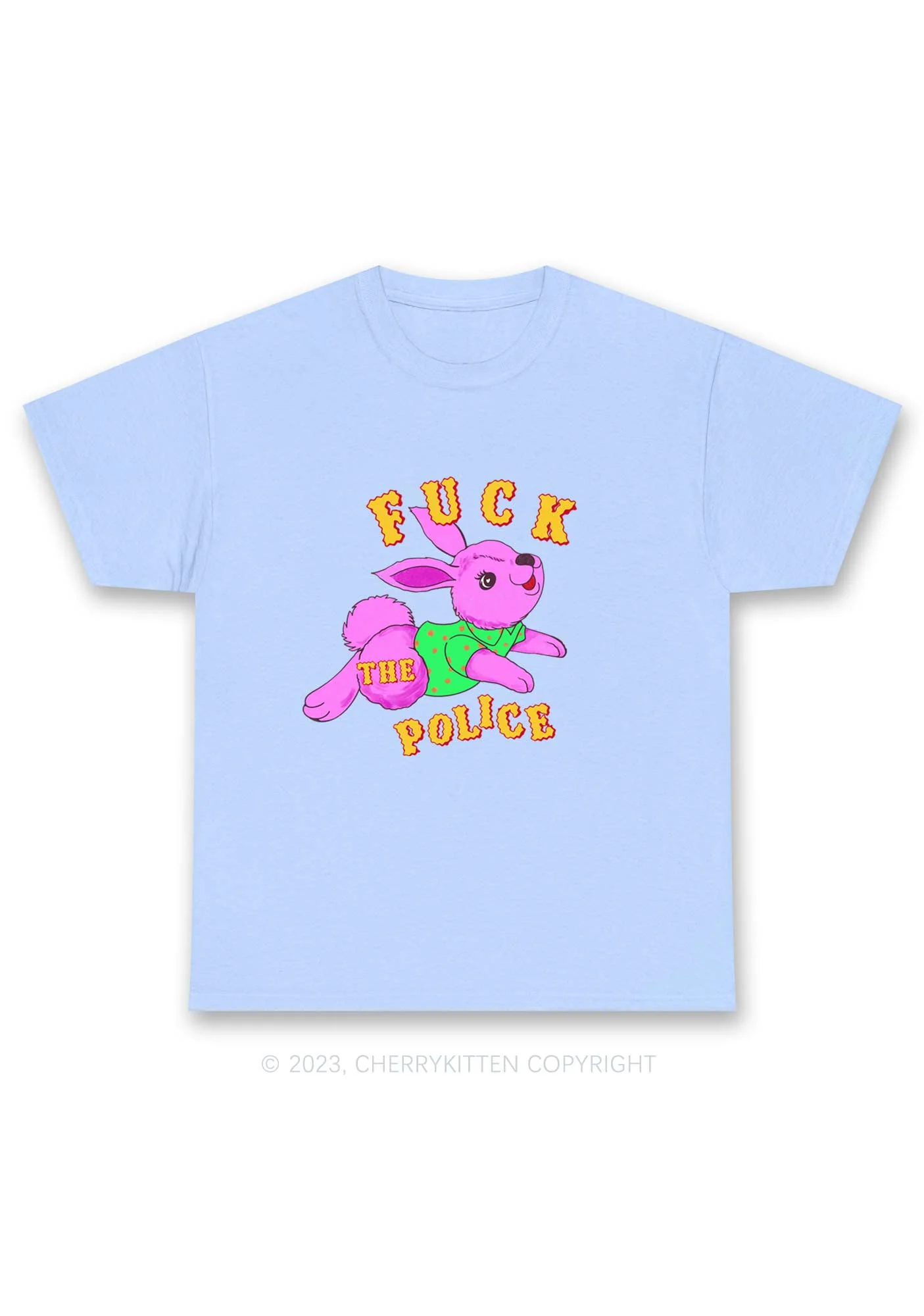 Fxxk The Police Bunny Y2K Chunky Shirt Cherrykitten - Image 8