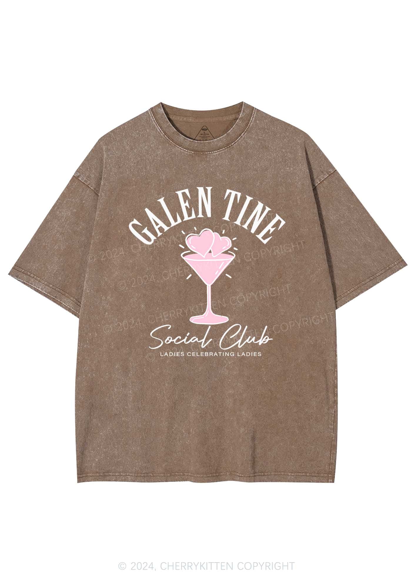 Galentine Social Club Y2K Valentine's Day Washed Tee Cherrykitten - Image 7