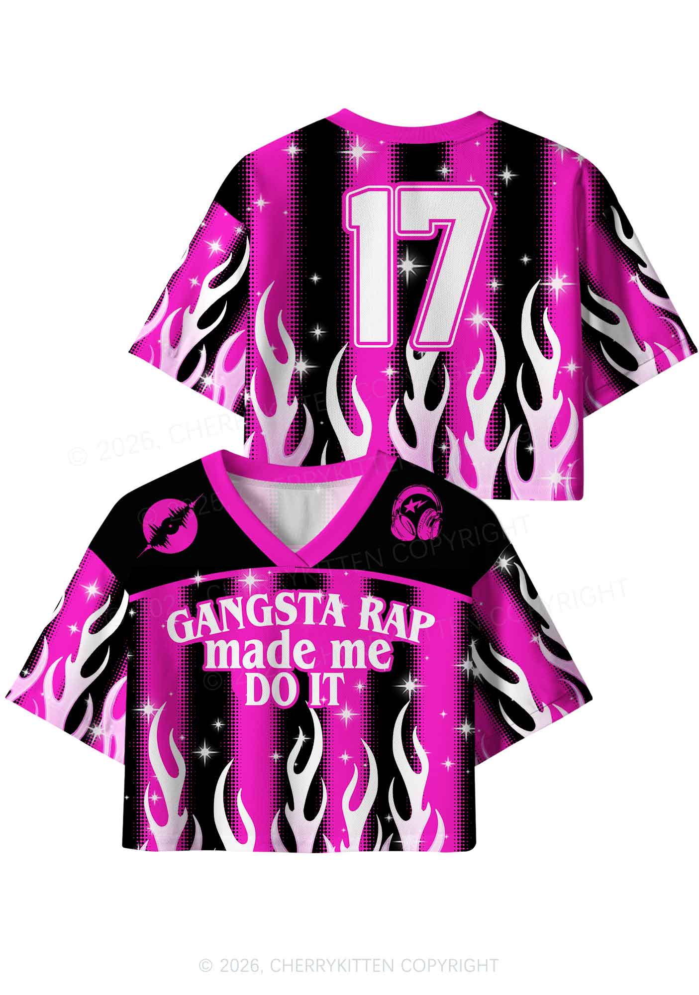 Gangsta Rap Made Me Do It Y2K Crop Sport Jersey Shirts Cherrykitten - Image 5