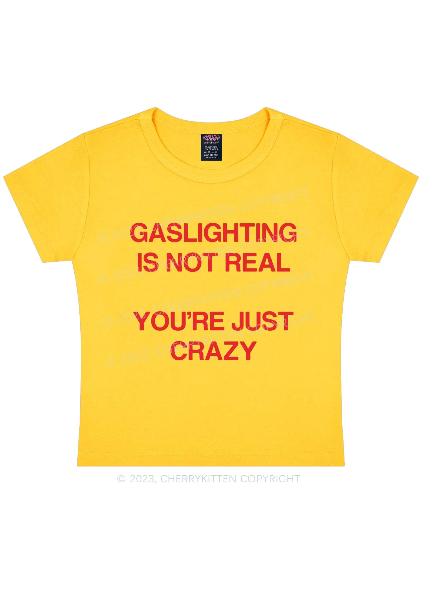 Gaslighting Not Real Y2k Baby Tee - Image 4