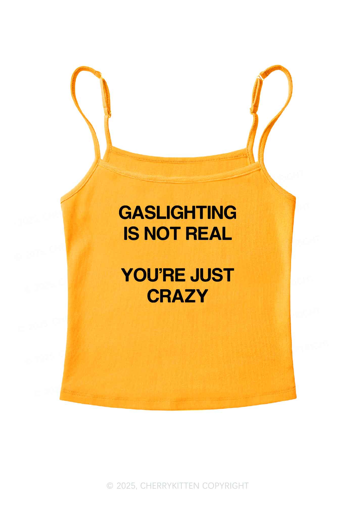 Gaslighting Not Real Y2K Spaghetti Strap Cami Cherrykitten - Image 7