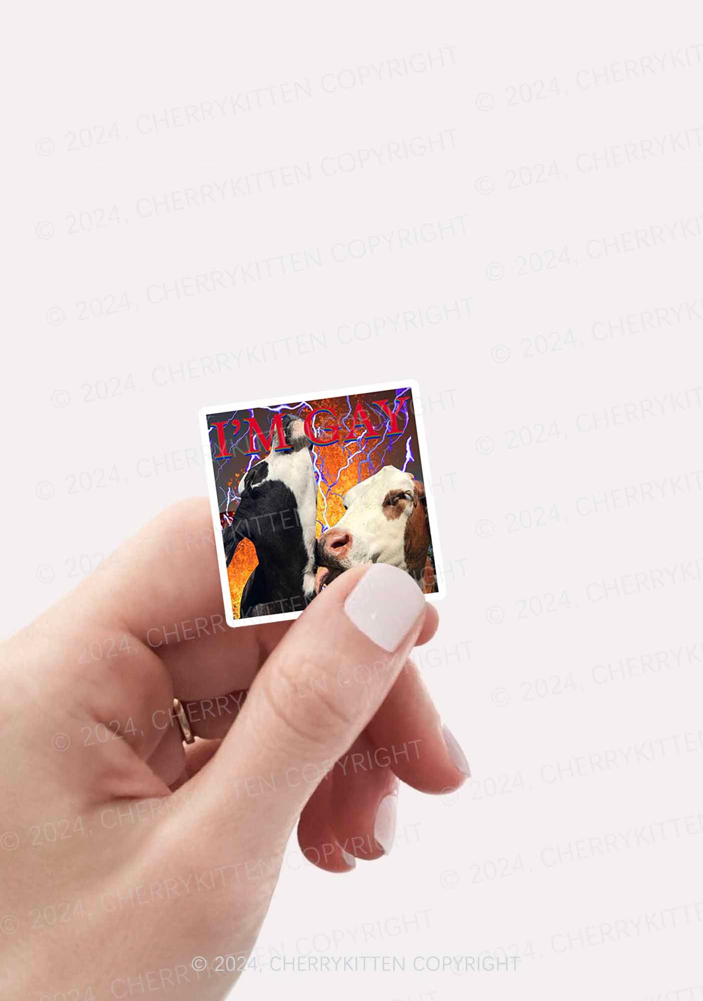 Gay Cow Play 1Pc Y2K Sticker Cherrykitten - Image 2