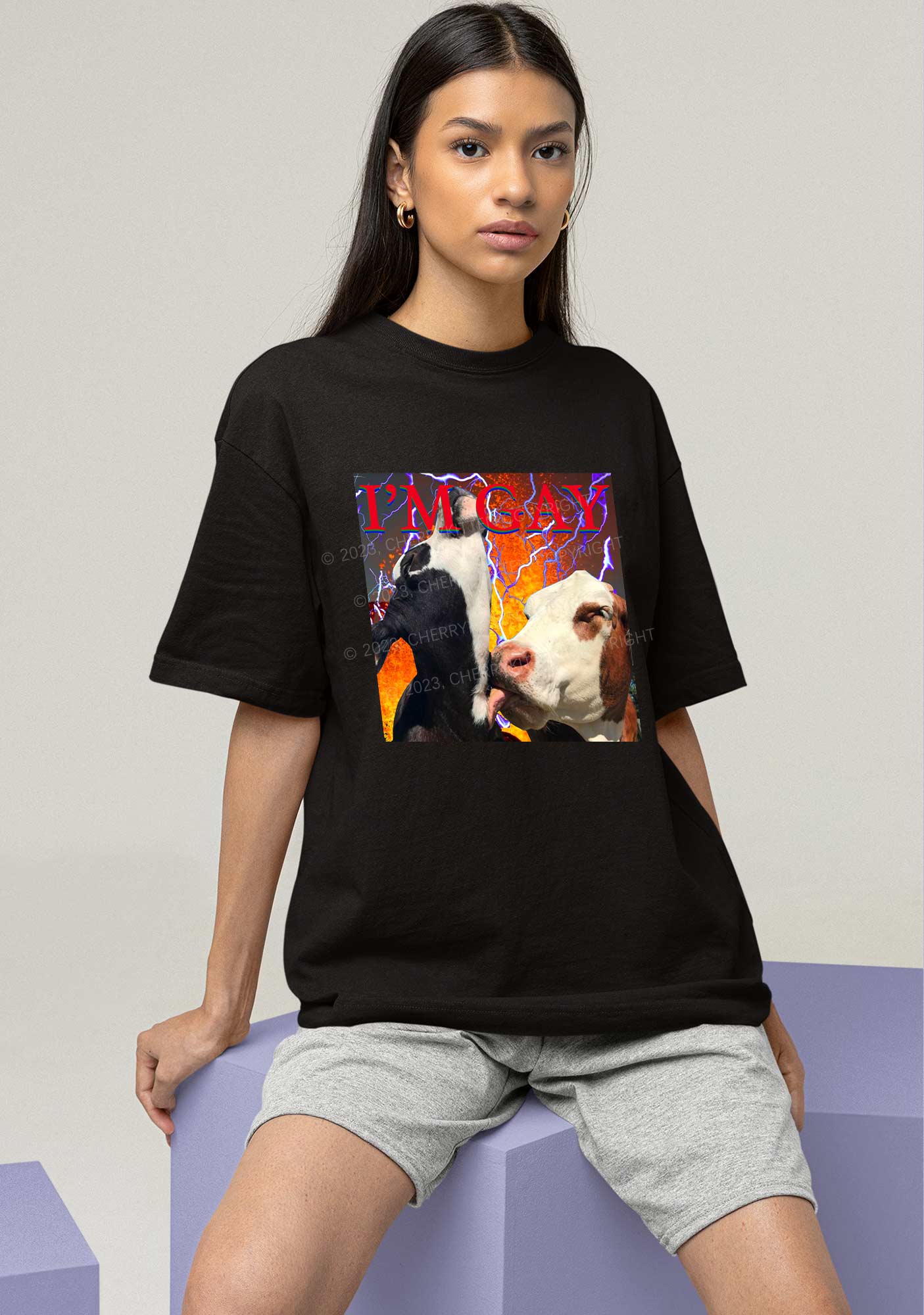 Gay Cow Play Y2K Chunky Shirt Cherrykitten - Image 2