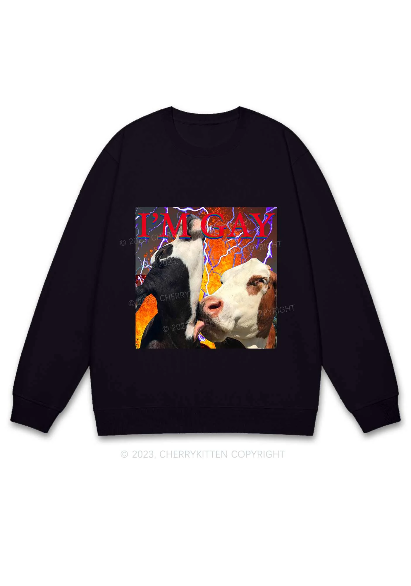 Gay Cow Play Y2K Sweatshirt Cherrykitten - Image 3