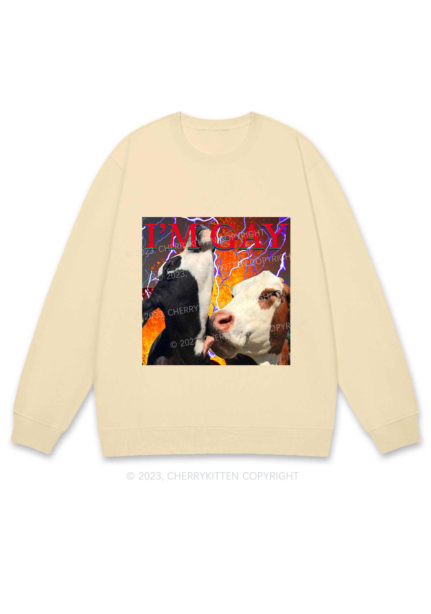 Gay Cow Play Y2K Sweatshirt Cherrykitten - Image 4