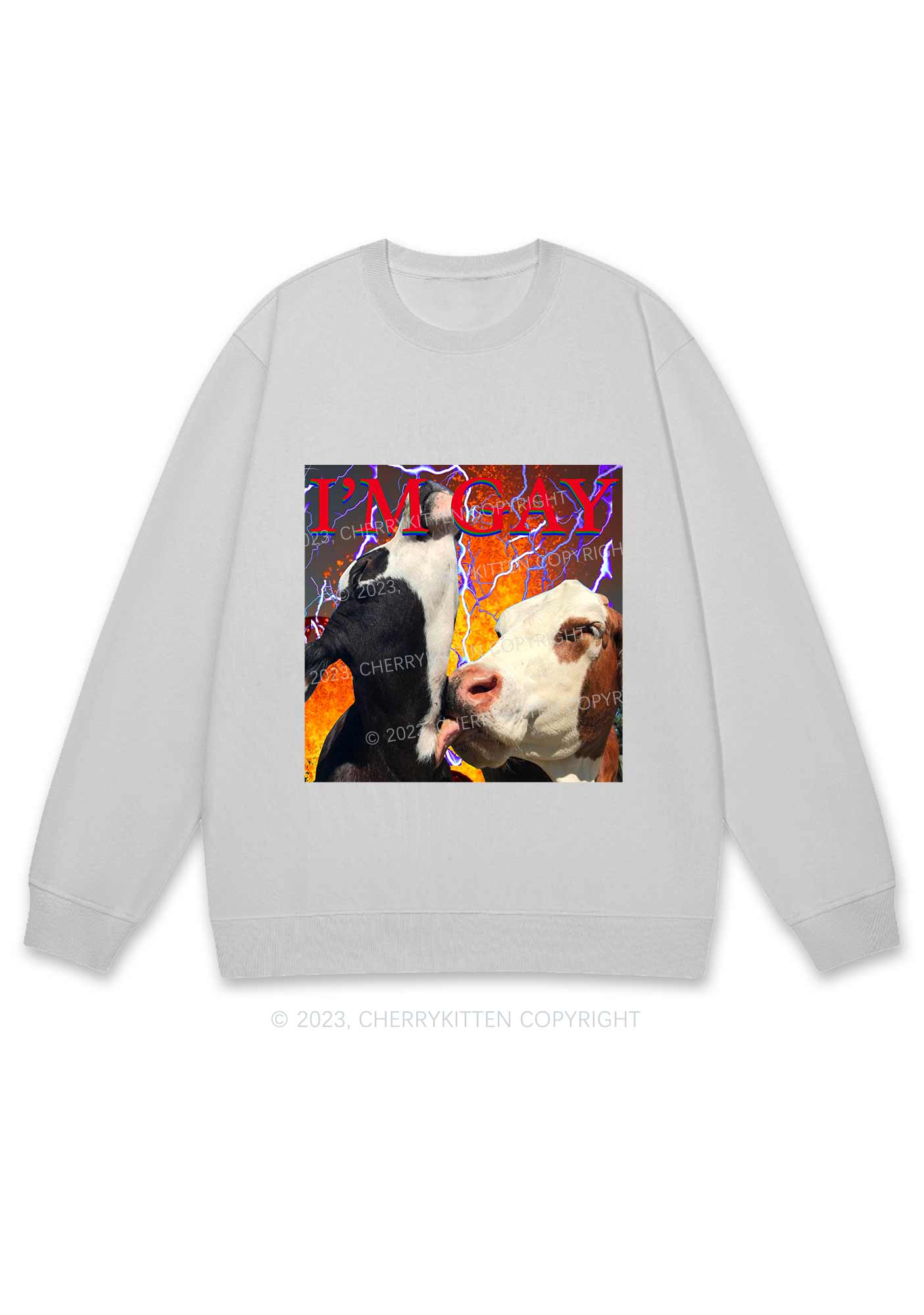 Gay Cow Play Y2K Sweatshirt Cherrykitten - Image 5