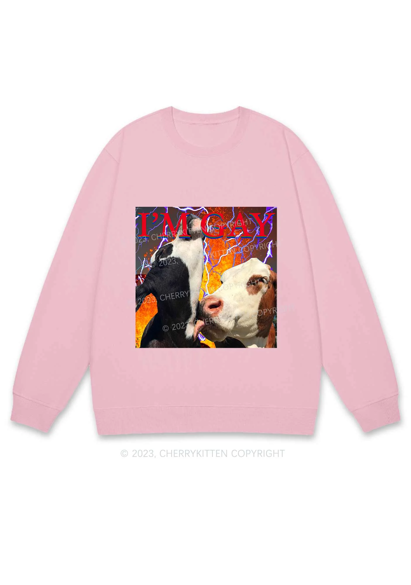 Gay Cow Play Y2K Sweatshirt Cherrykitten - Image 6