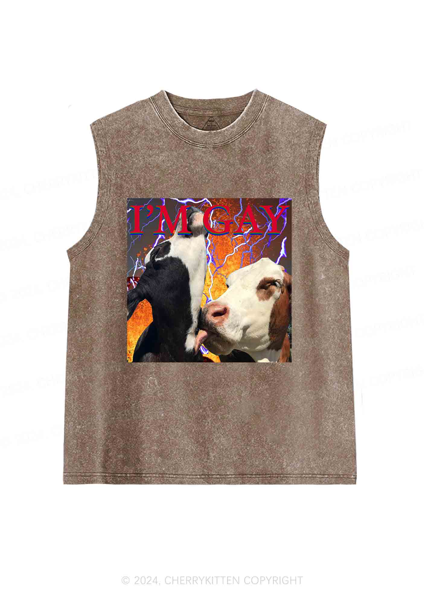 Gay Cow Play Y2K Washed Tank Cherrykitten - Image 6