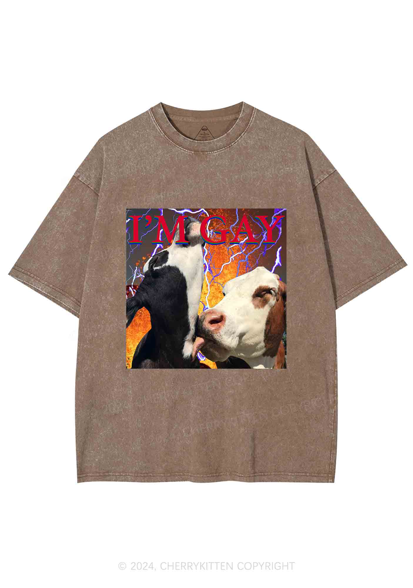 Gay Cow Play Y2K Washed Tee Cherrykitten - Image 7
