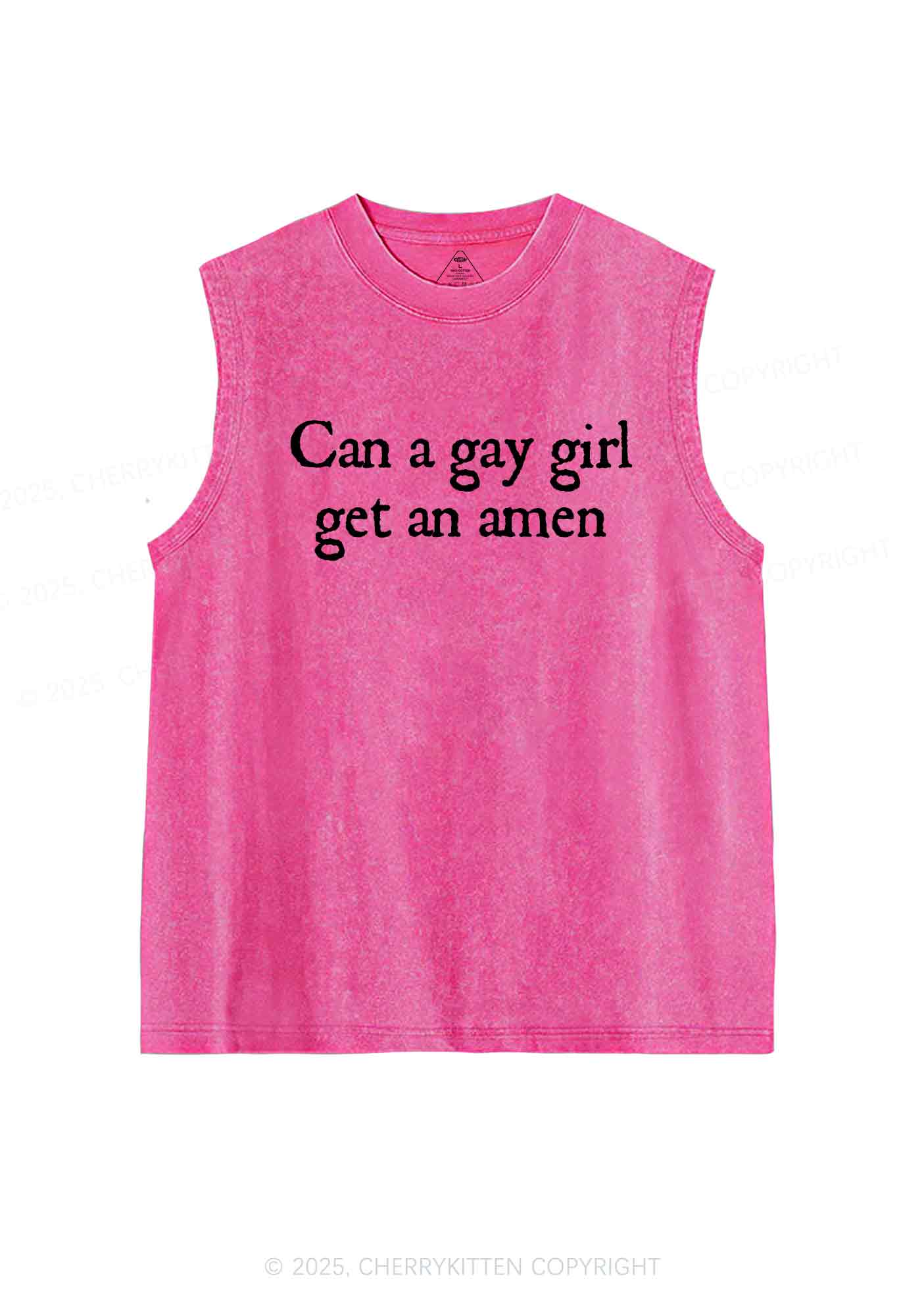 Gay Girl Get Amen Y2K Washed Tank Cherrykitten - Image 4