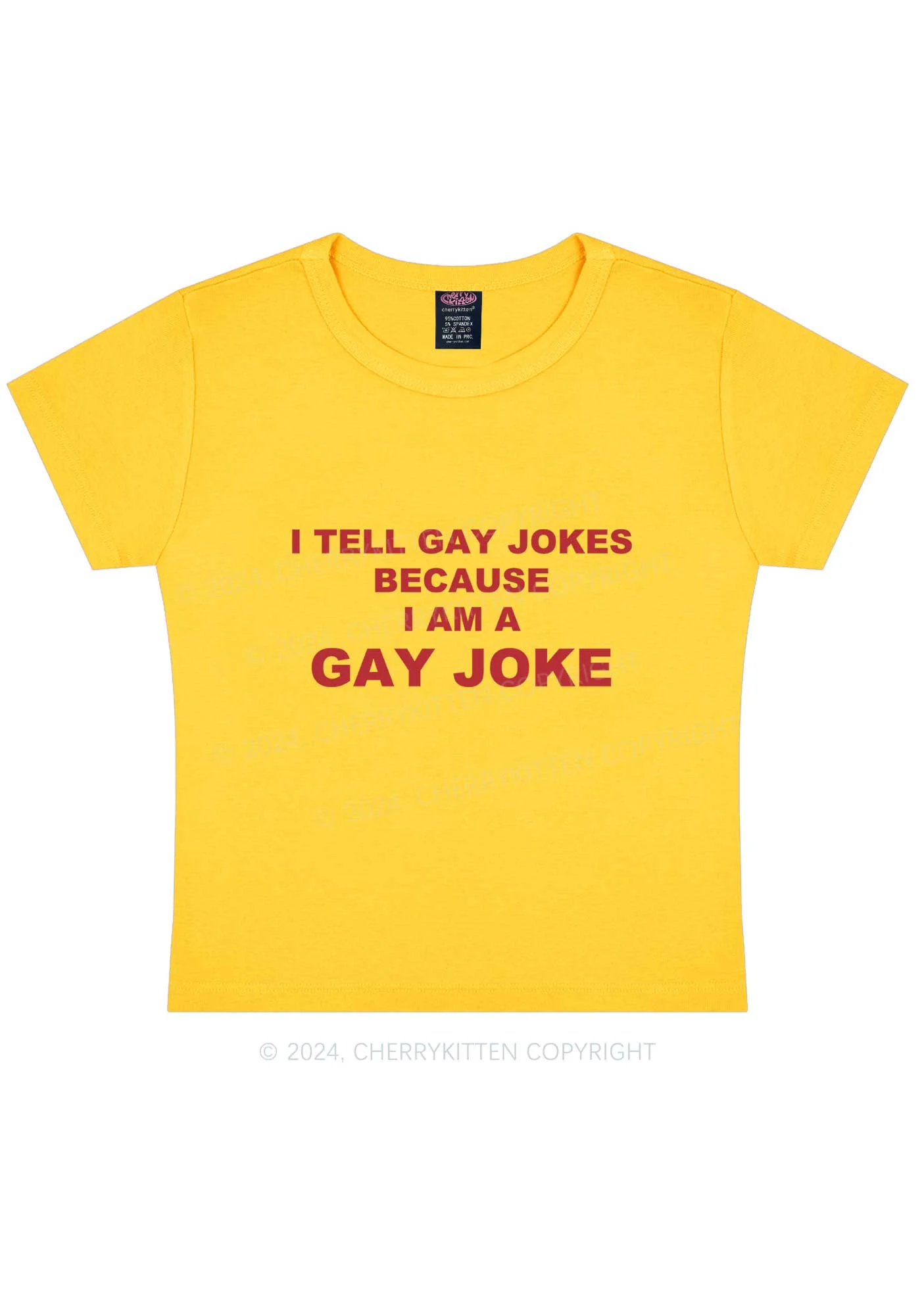 Gay Joke Y2K Baby Tee Cherrykitten - Image 7