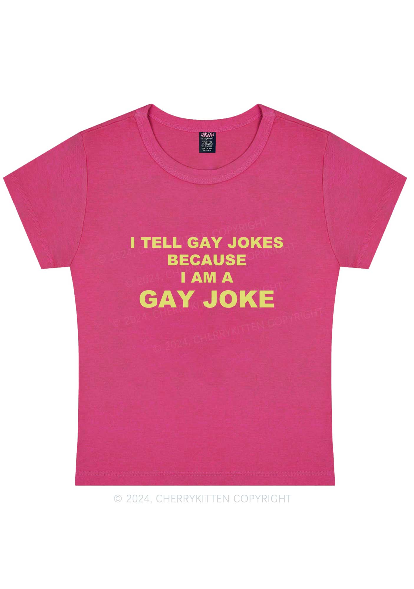 Gay Joke Y2K Baby Tee Cherrykitten - Image 9