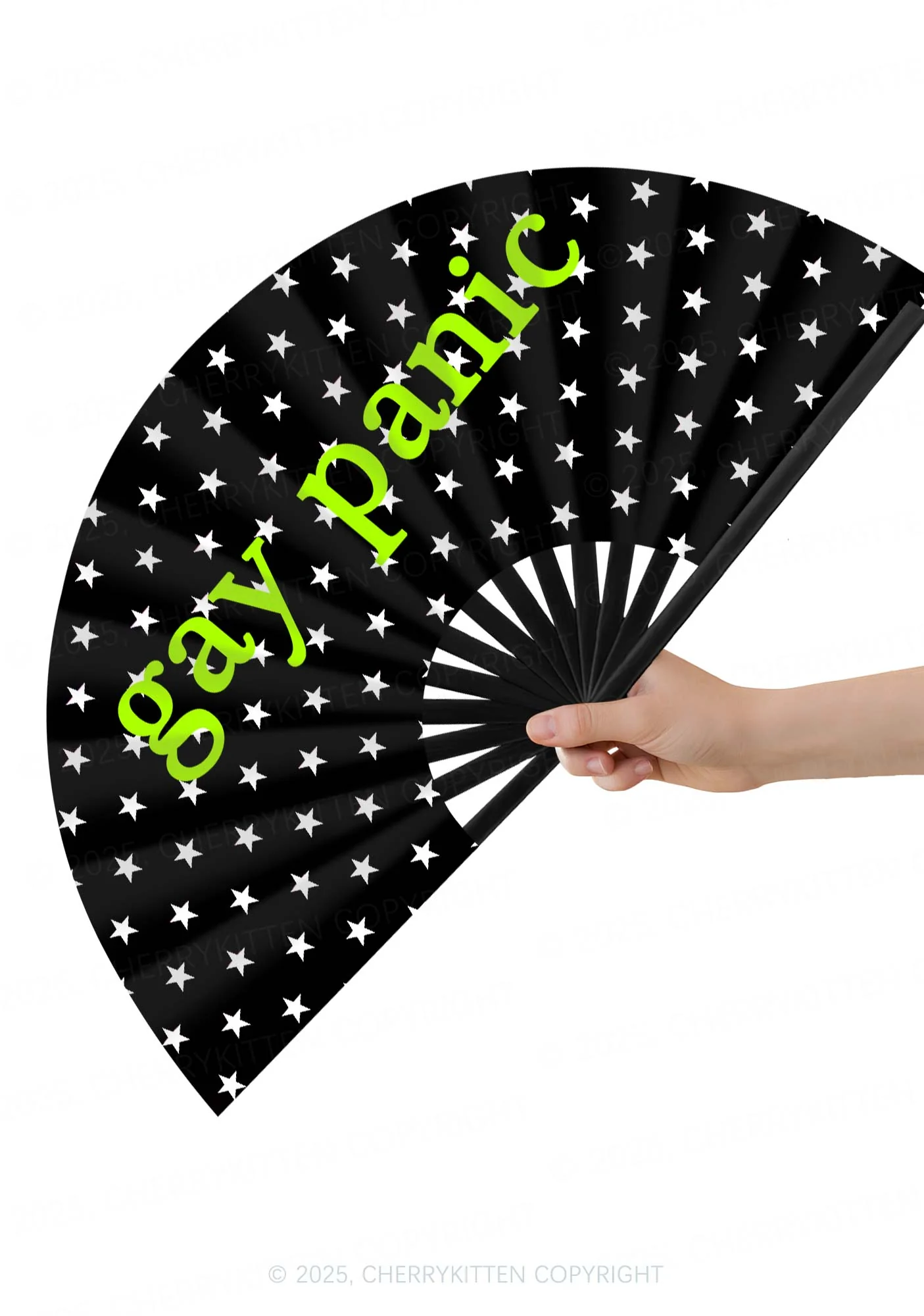 Gay Panic Pride Y2K Rave Hand Fan Cherrykitten - Image 2