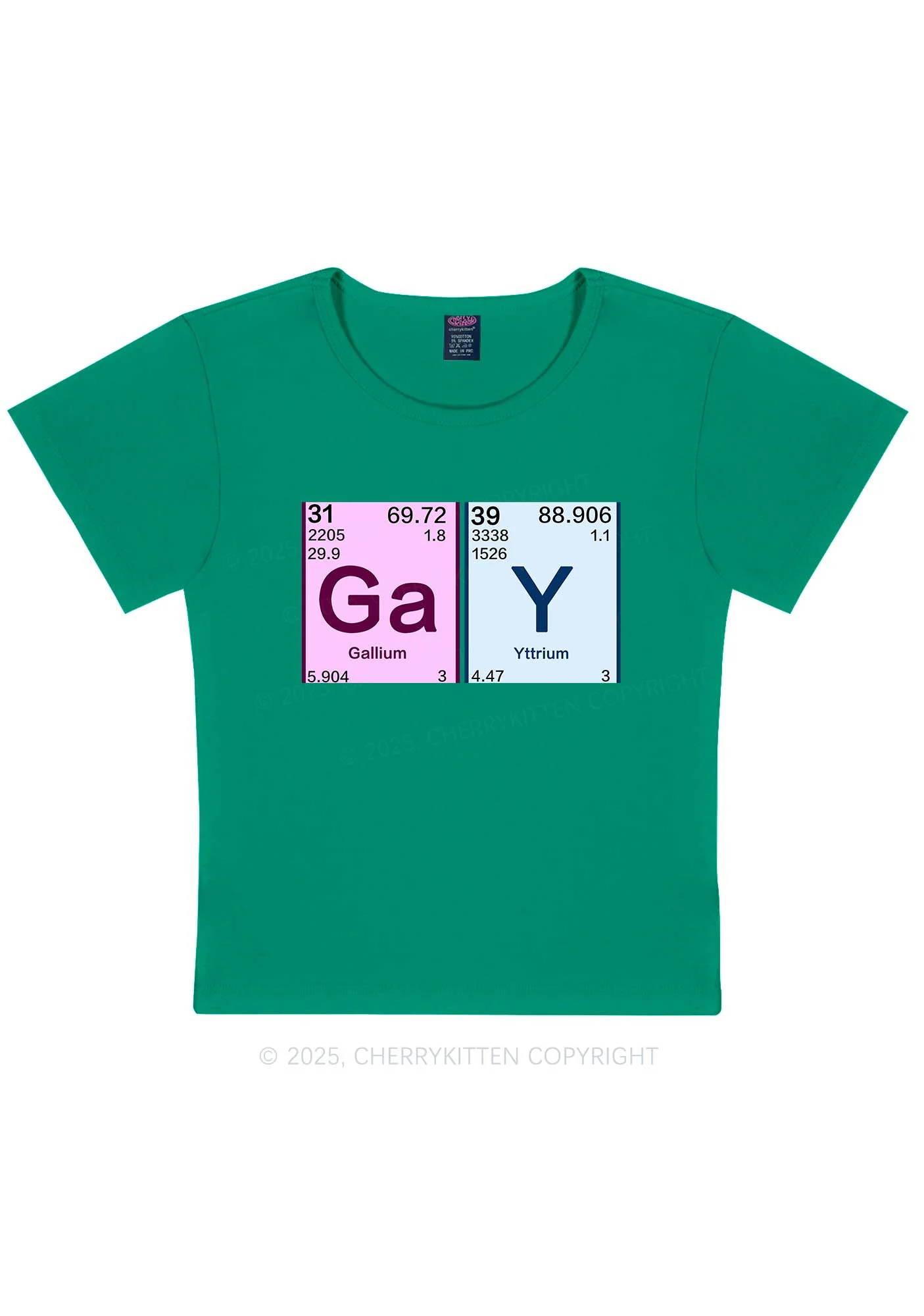Gay Periodic Table Elements Pride Y2K Baby Tee Cherrykitten - Image 10