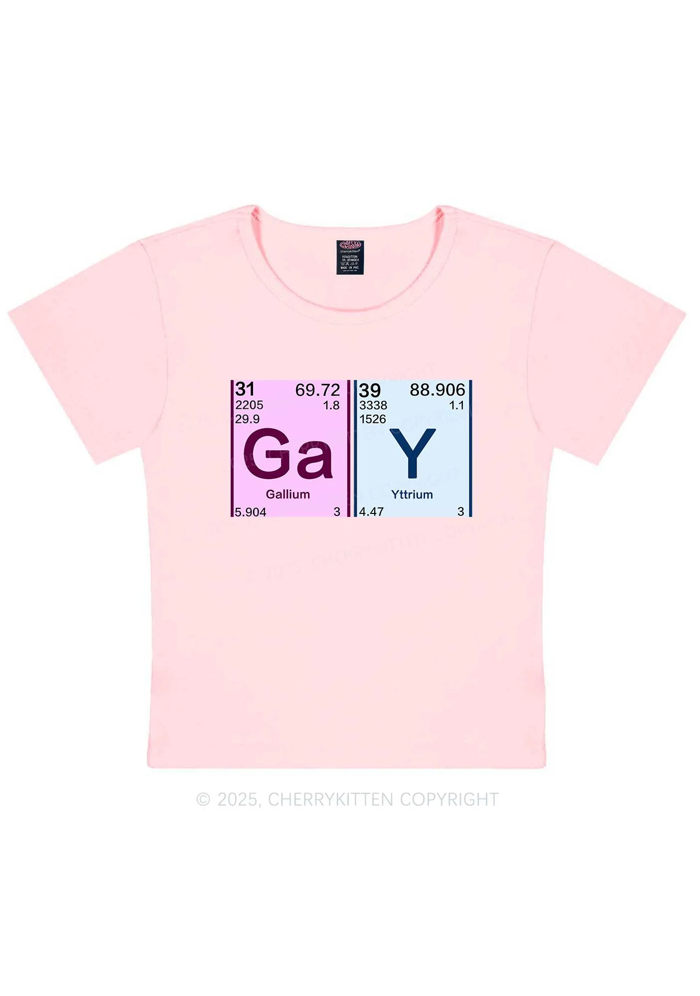 Gay Periodic Table Elements Pride Y2K Baby Tee Cherrykitten - Image 11
