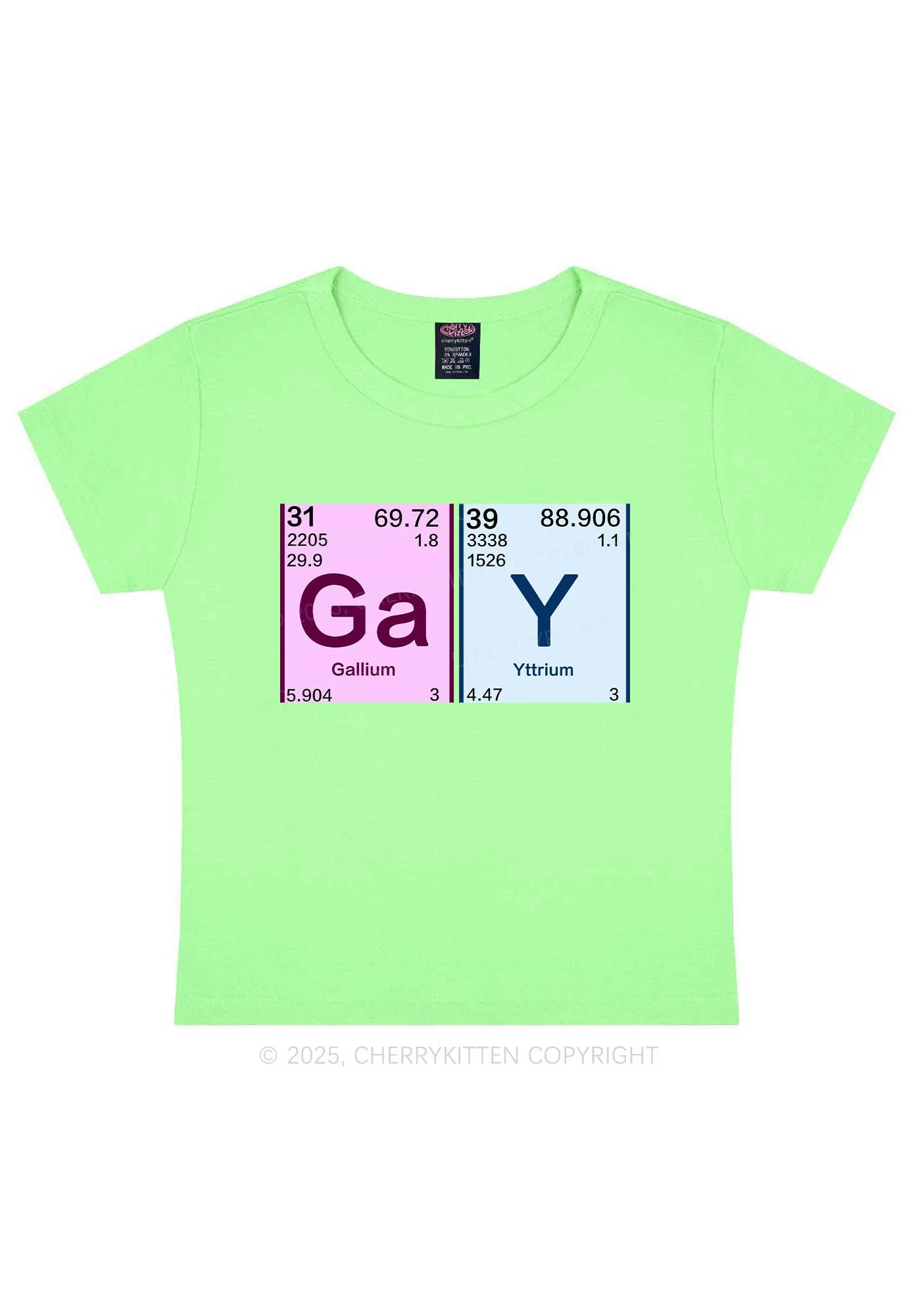 Gay Periodic Table Elements Pride Y2K Baby Tee Cherrykitten - Image 12