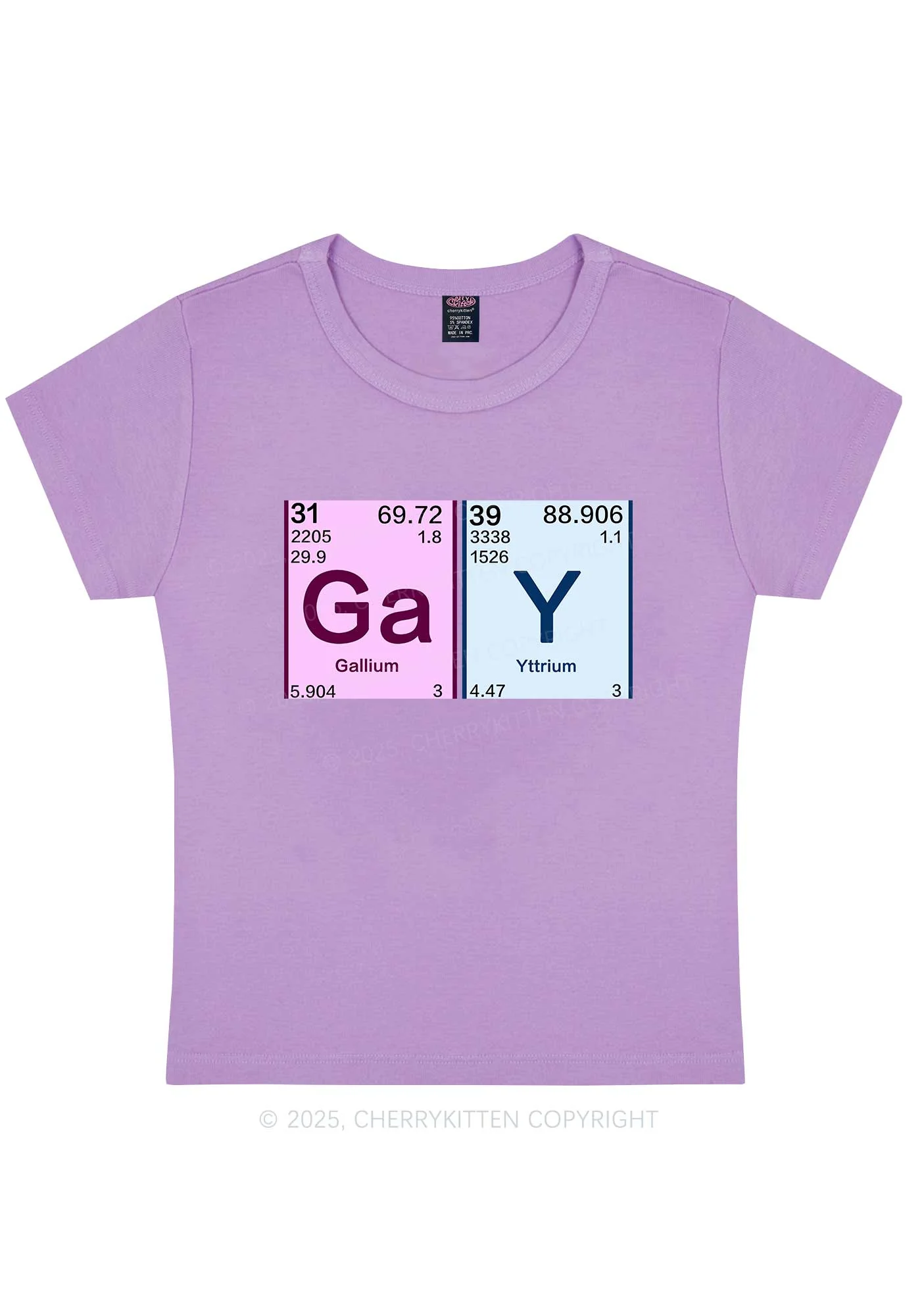 Gay Periodic Table Elements Pride Y2K Baby Tee Cherrykitten - Image 4